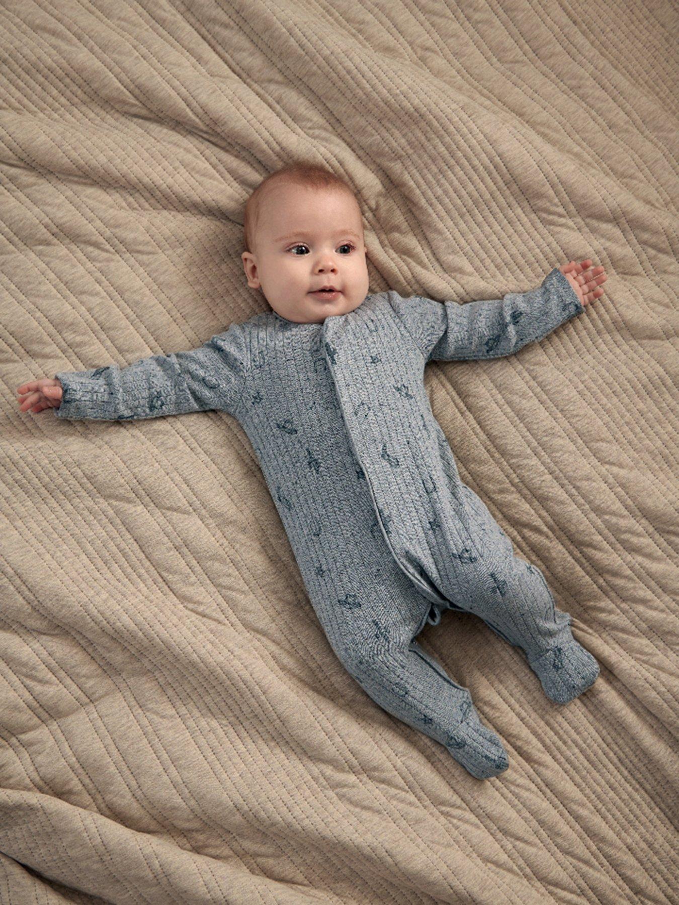 Mamas & Papas Baby Boys Wild West Print Sleepsuit - Blue