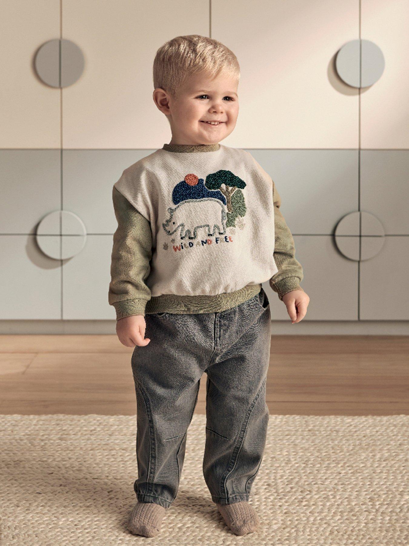 Mamas & Papas Baby Boys Wild  &  Free Boucle Sweatshirt - Beige