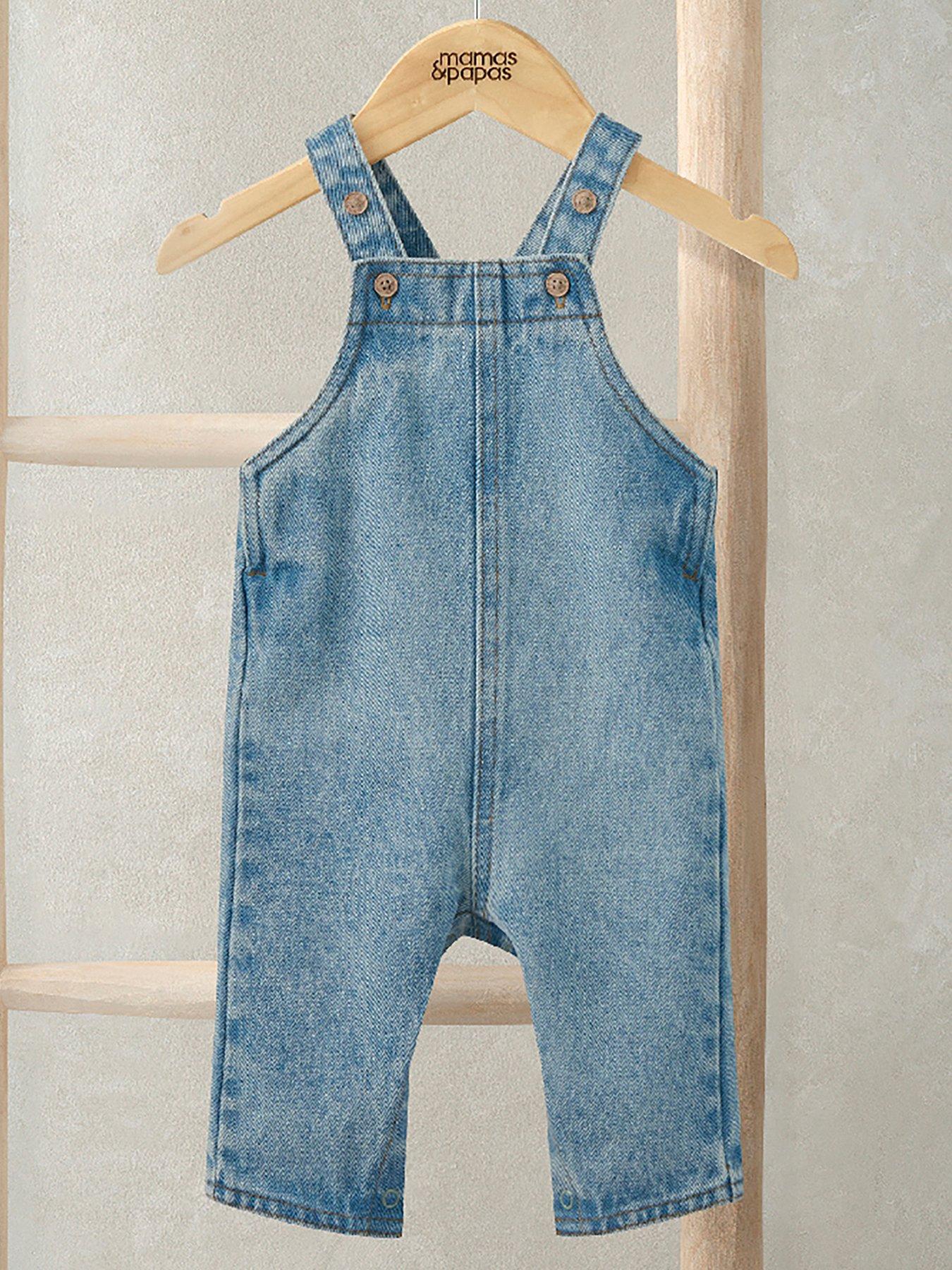 Mamas & Papas: Baby Boys Denim Dungarees - Blue