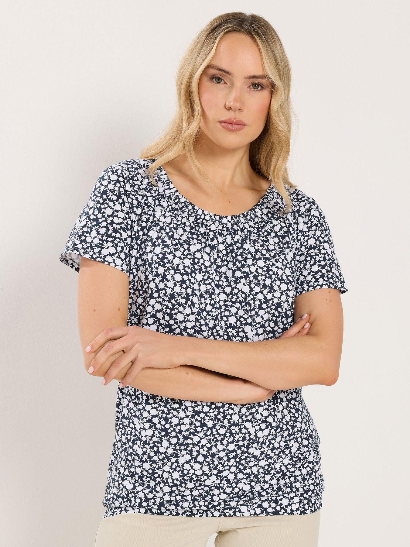 Image 1 of 5 of Long Tall Sally Bubble Hem T-Shirt - Blue