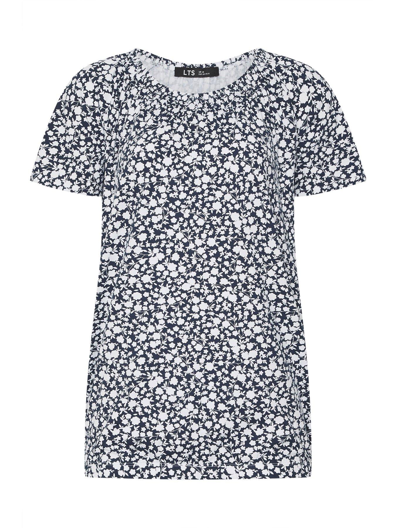 Image 5 of 5 of Long Tall Sally Bubble Hem T-Shirt - Blue