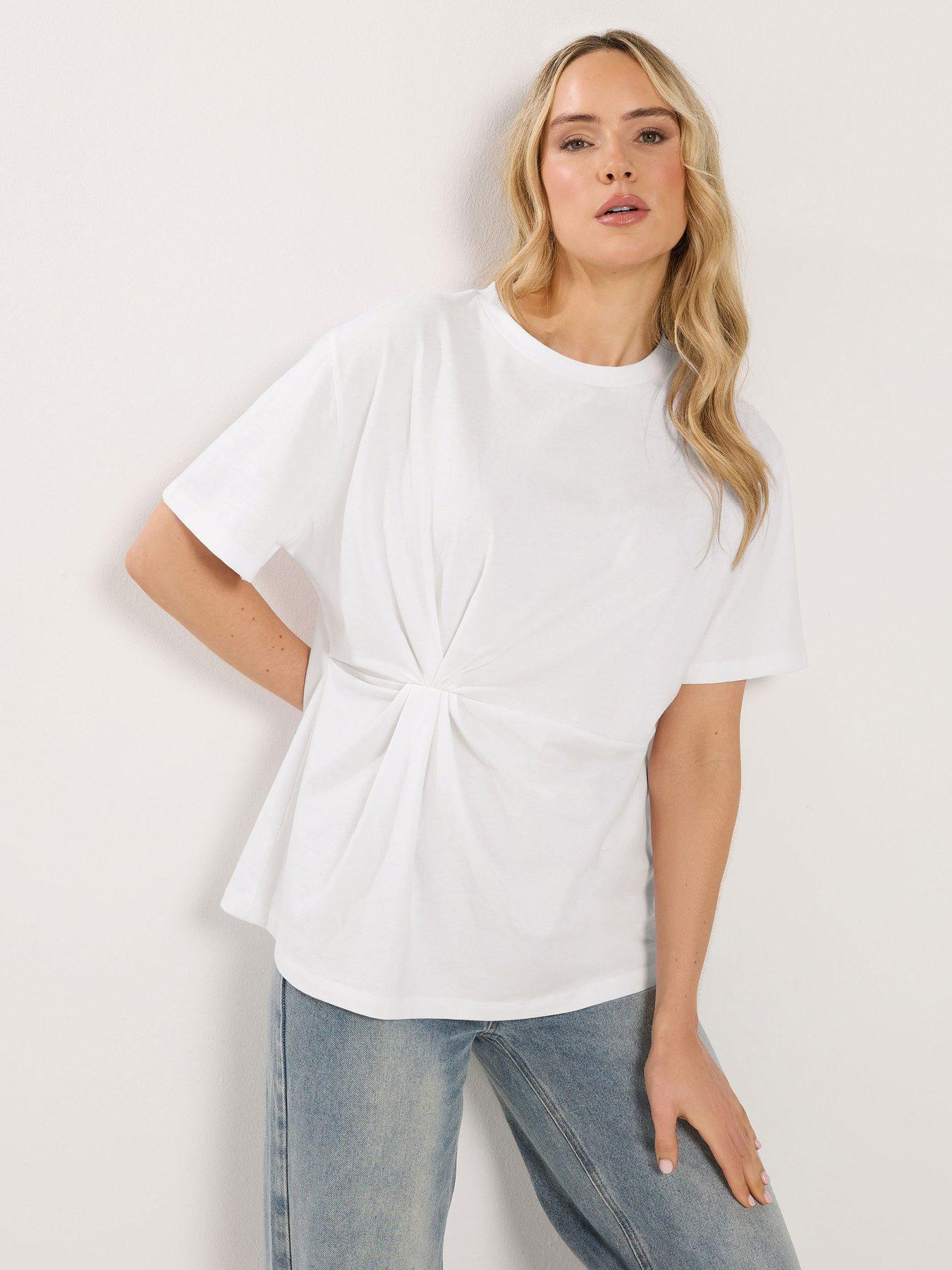 Long Tall Sally Twist Front T-Shirt - White