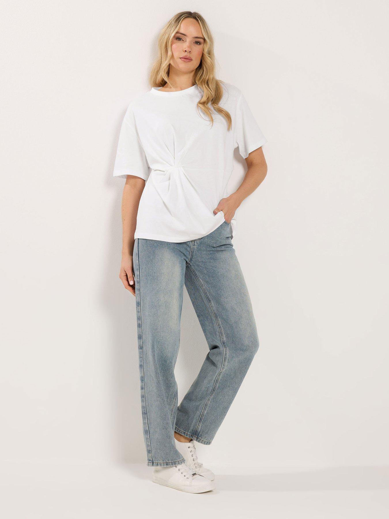 Image 3 of 5 of Long Tall Sally Twist Front T-Shirt - White