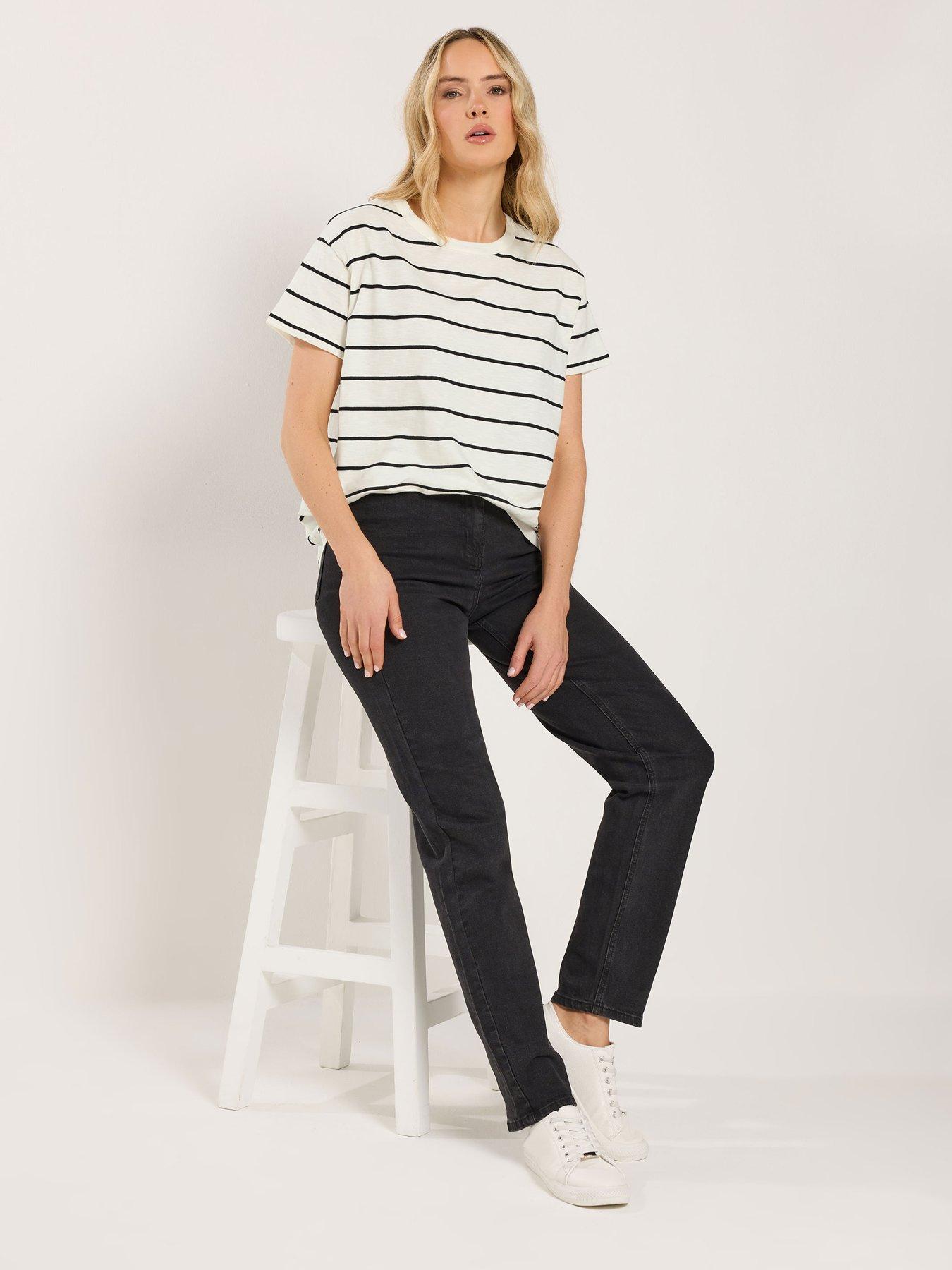 Image 3 of 5 of Long Tall Sally Zig Zag Stripe T-Shirt - White