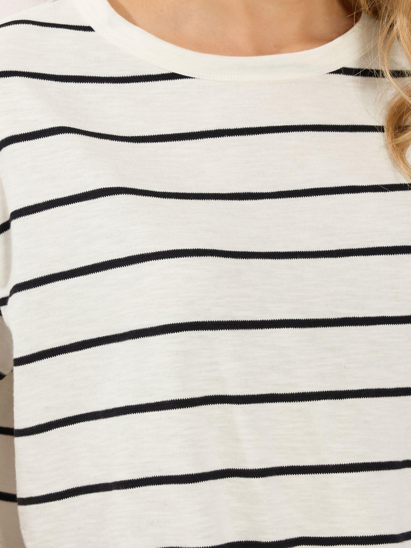 Image 4 of 5 of Long Tall Sally Zig Zag Stripe T-Shirt - White