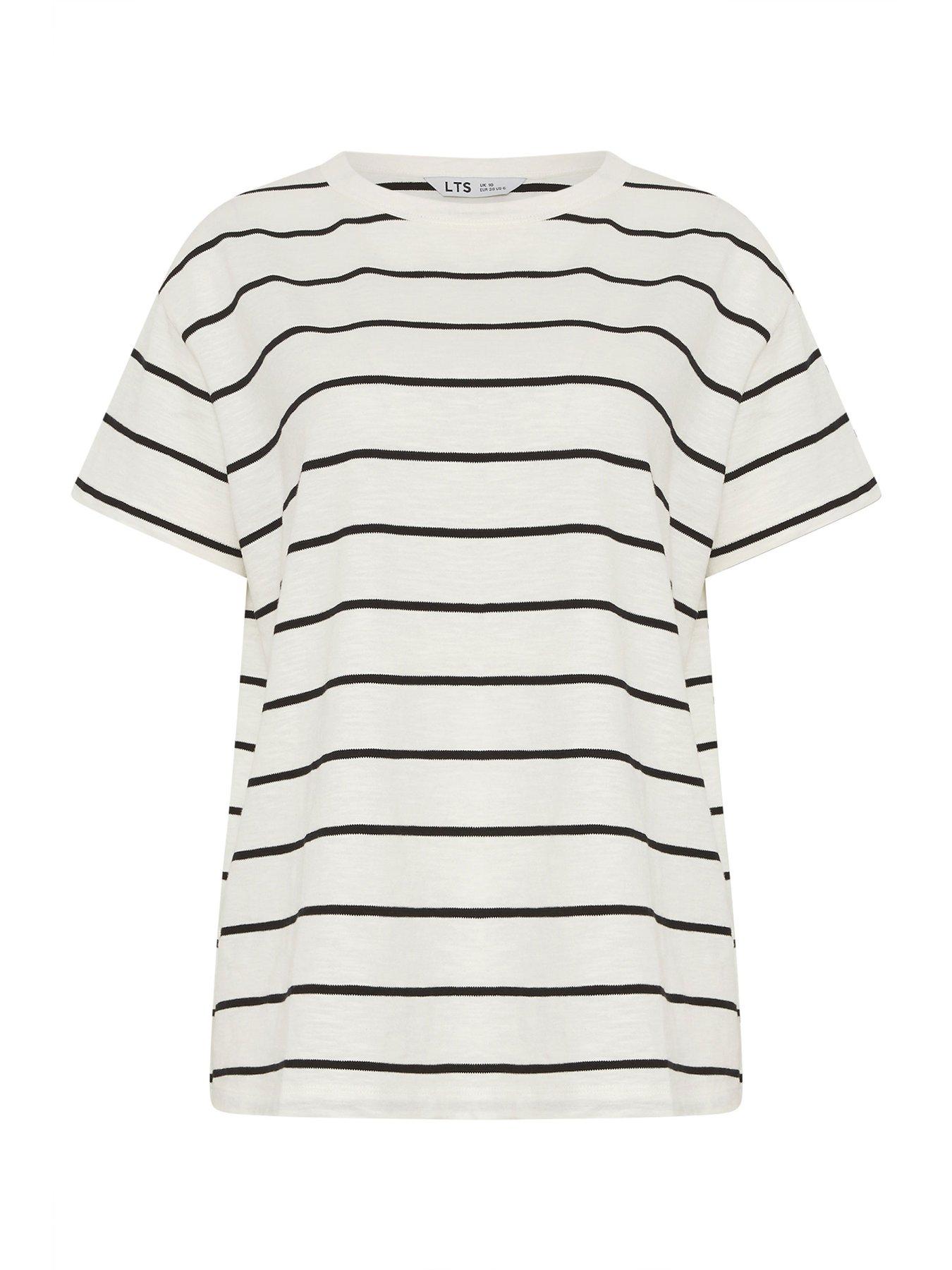 Image 5 of 5 of Long Tall Sally Zig Zag Stripe T-Shirt - White