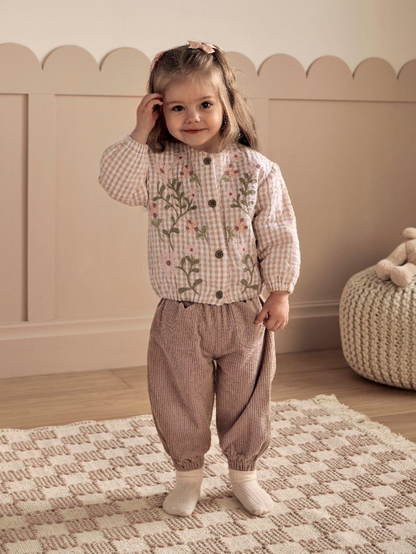Mamas & Papas Baby Girls Flower Quilted Jacket - Pink