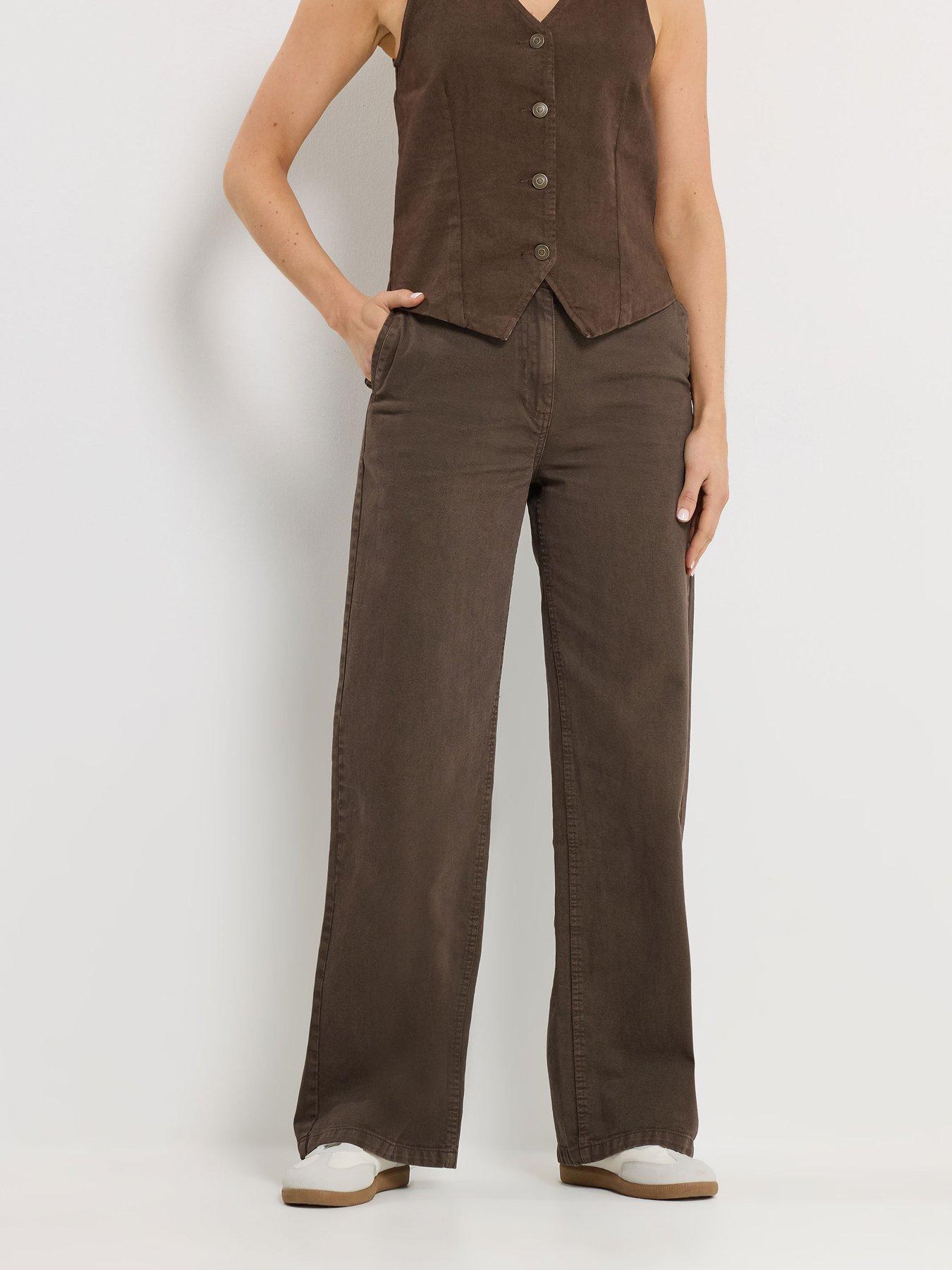 Long Tall Sally Wide Leg Jean 34" - Brown