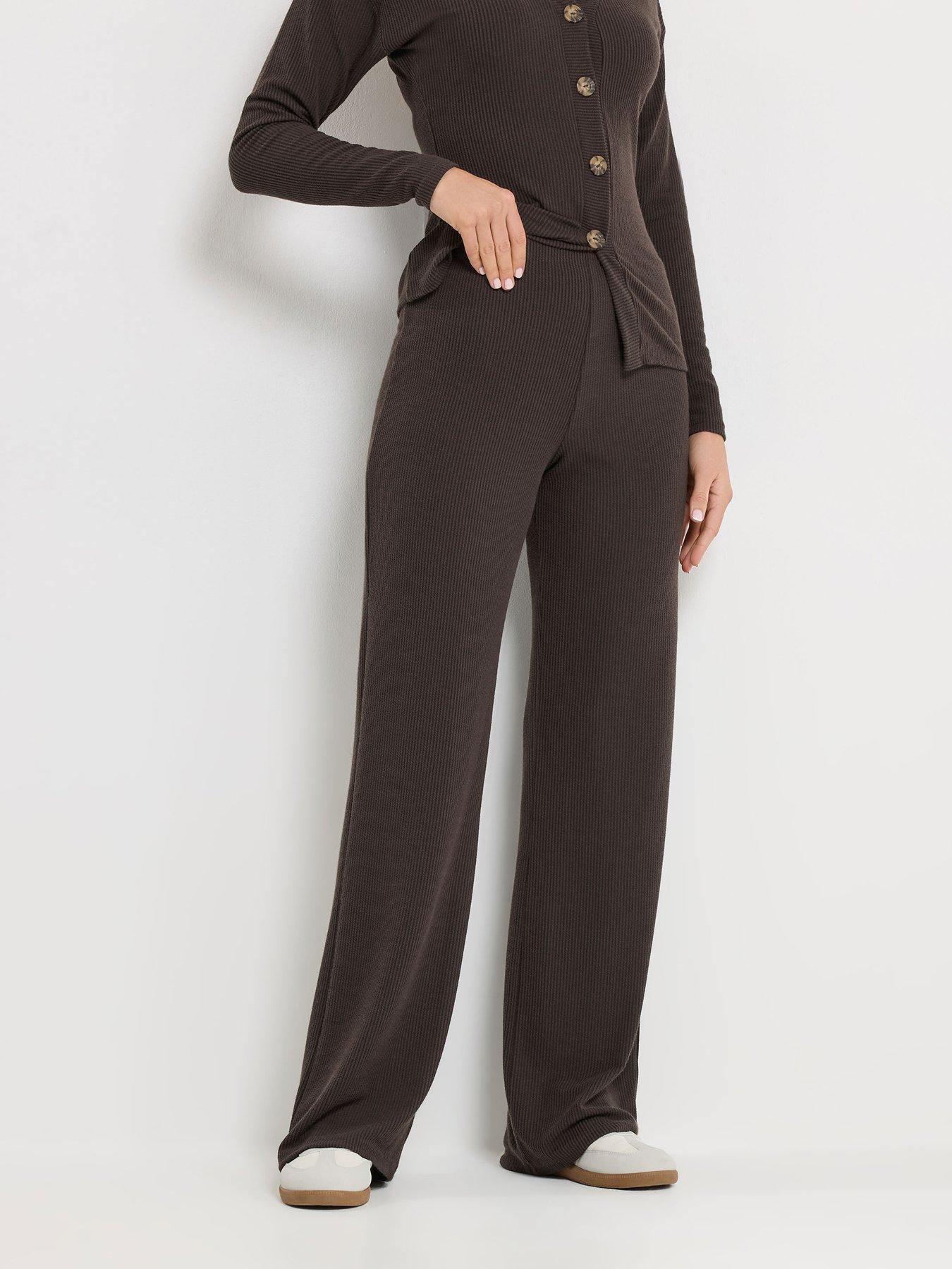 Long Tall Sally Wide Leg Trouser - Brown