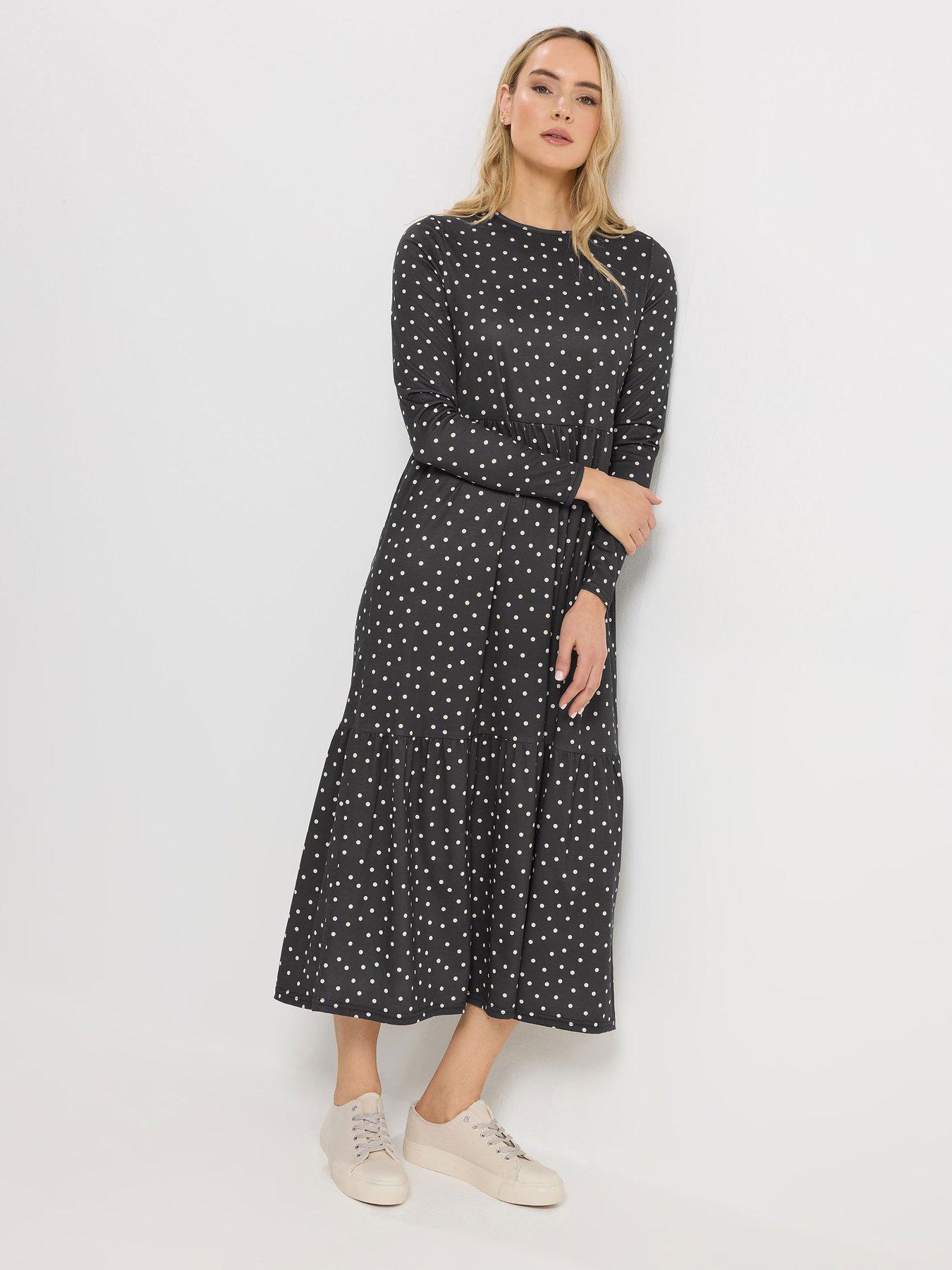 Long Tall Sally Black Spot Midi Dress - Black