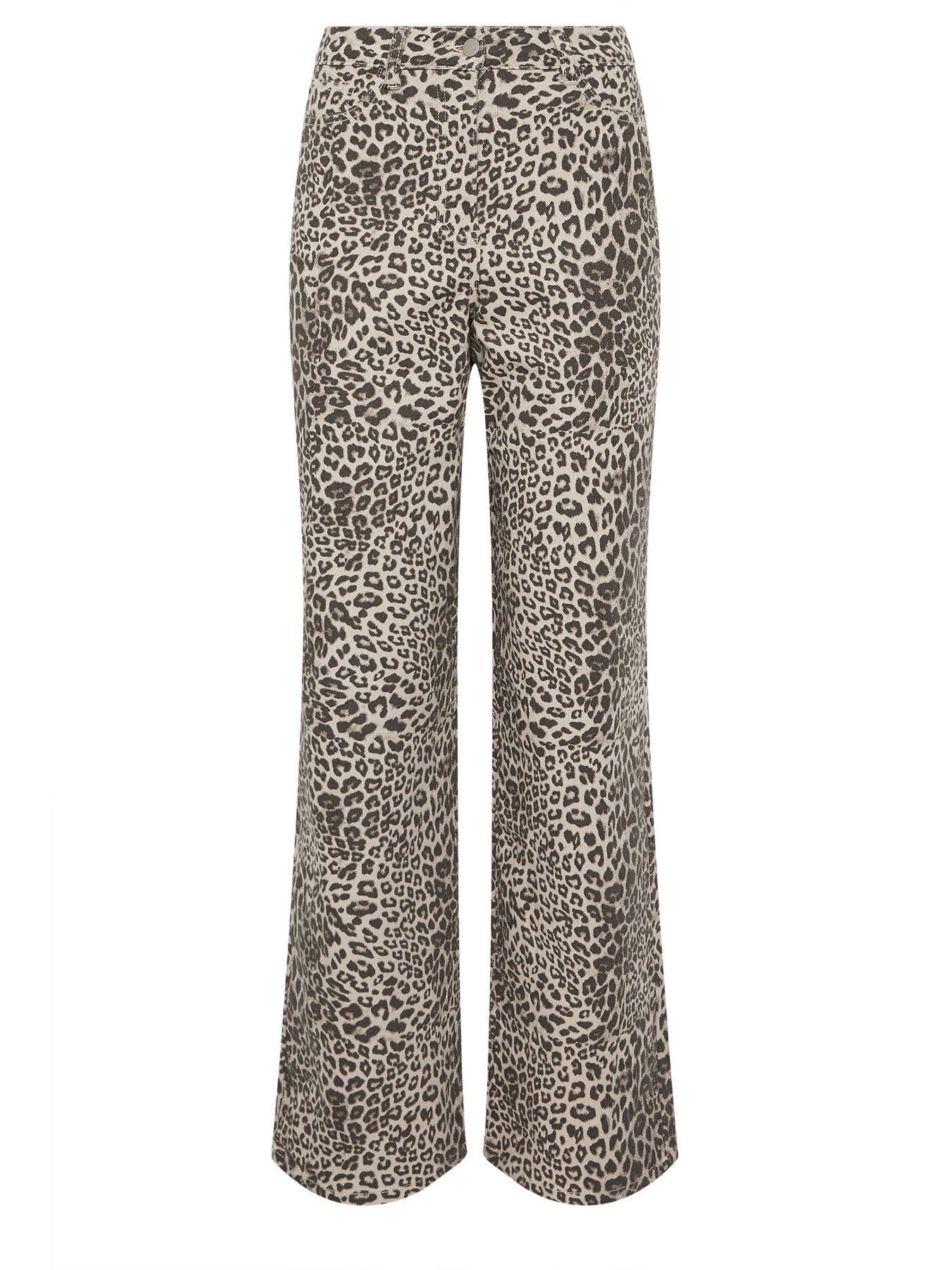 Image 5 of 5 of Long Tall Sally Tall Leopard Print Wide Leg Jean 36"