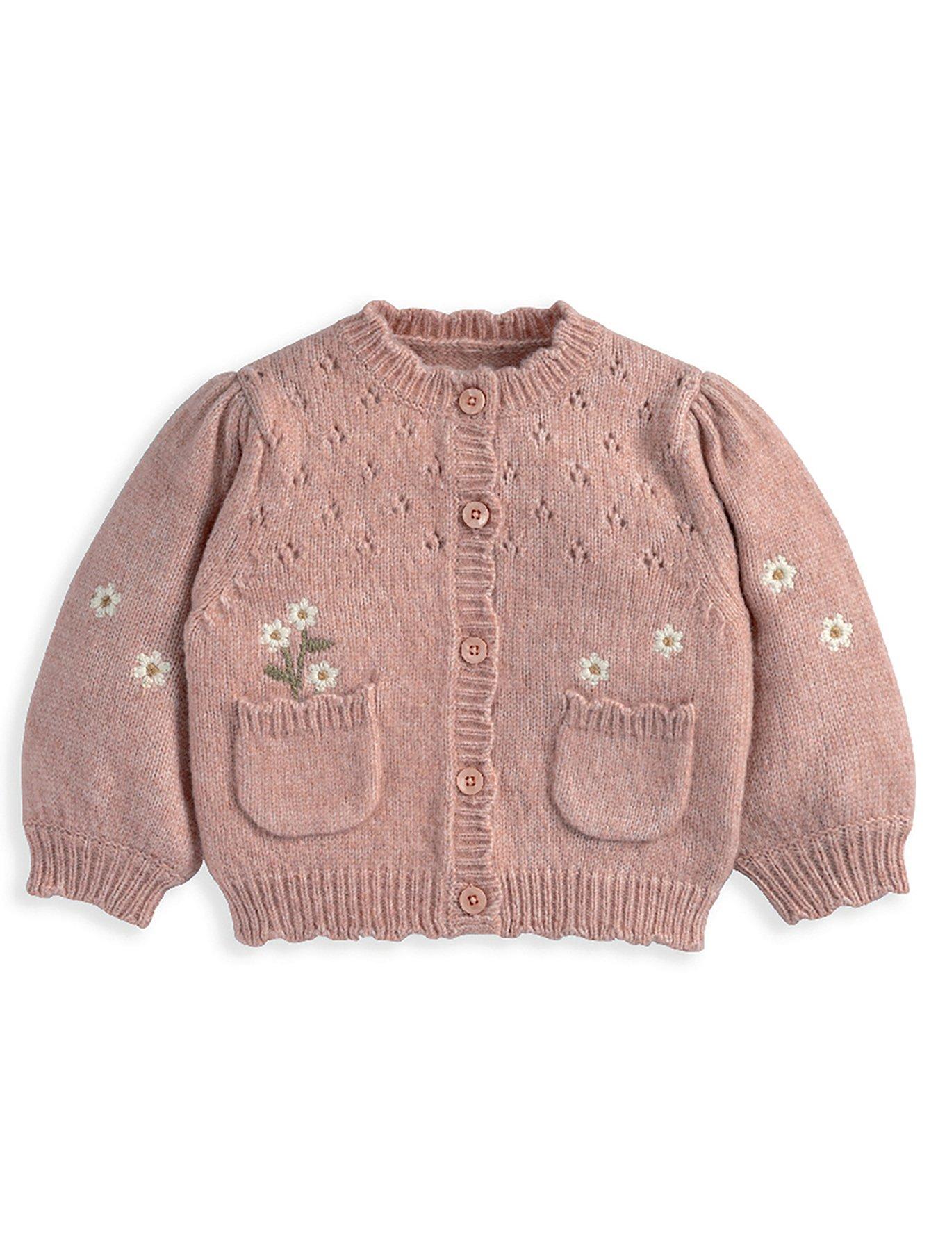 Mamas & Papas Baby Girls Daisy Embroidered Cardigan - Pink