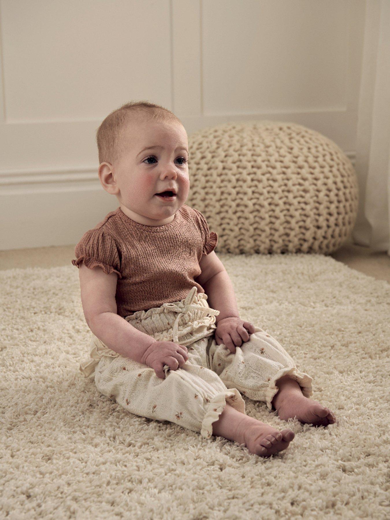 Mamas & Papas: Baby Girls 2 Piece Peony Bodysuit  &  Trousers Set - Pink