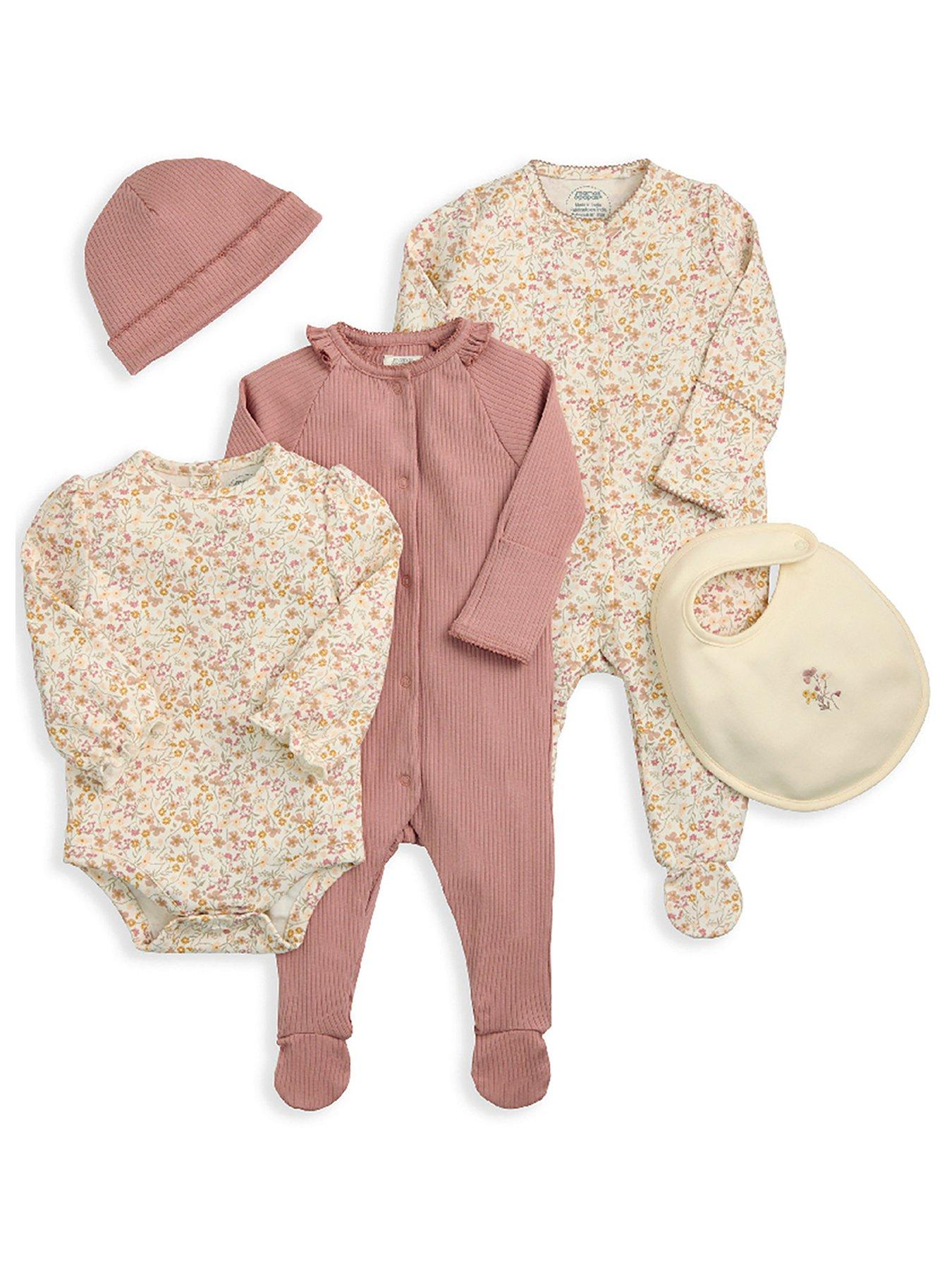 Mamas & Papas Baby Girls 5 Piece Welcome To The World Clothing Set - Pink