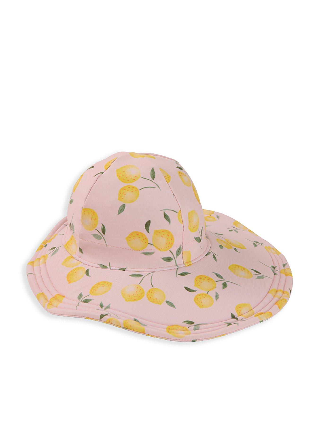 Image 1 of 2 of Mamas & Papas Baby Girls Lemon Print Floppy Sunhat