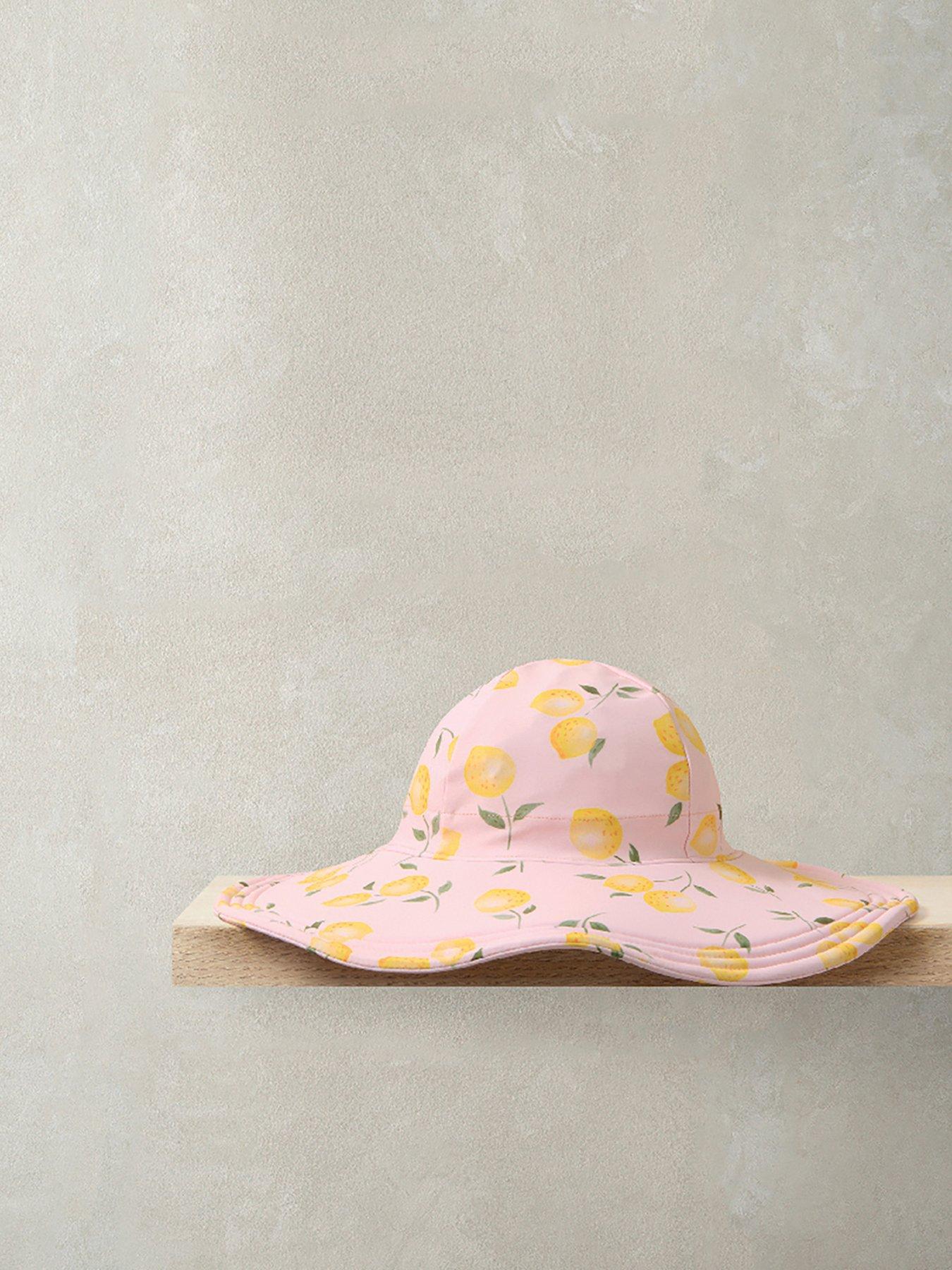 Image 2 of 2 of Mamas & Papas Baby Girls Lemon Print Floppy Sunhat
