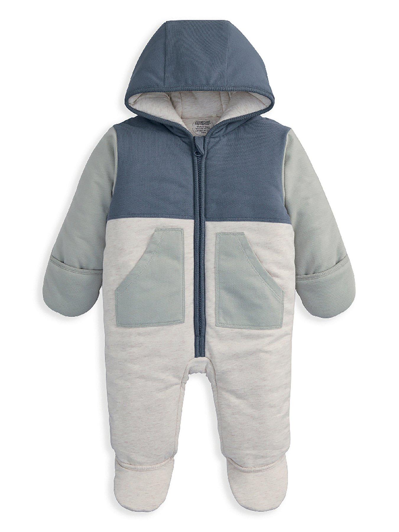 Mamas & Papas Baby Boys Colour Block Lightweight Pramsuit - Blue
