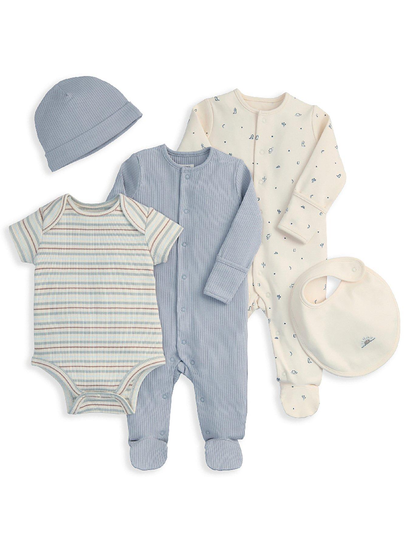 Mamas & Papas Baby Boys 5 Piece Welcome To The World Clothing Set - Blue