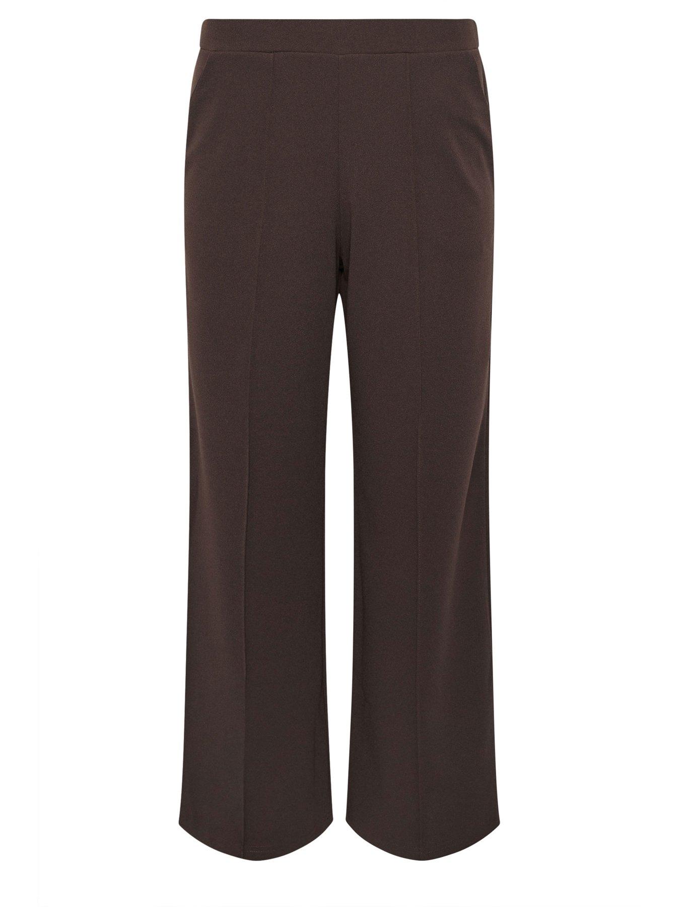 Image 5 of 5 of PixieGirl Petite Pintuck Scuba Trouser - Brown