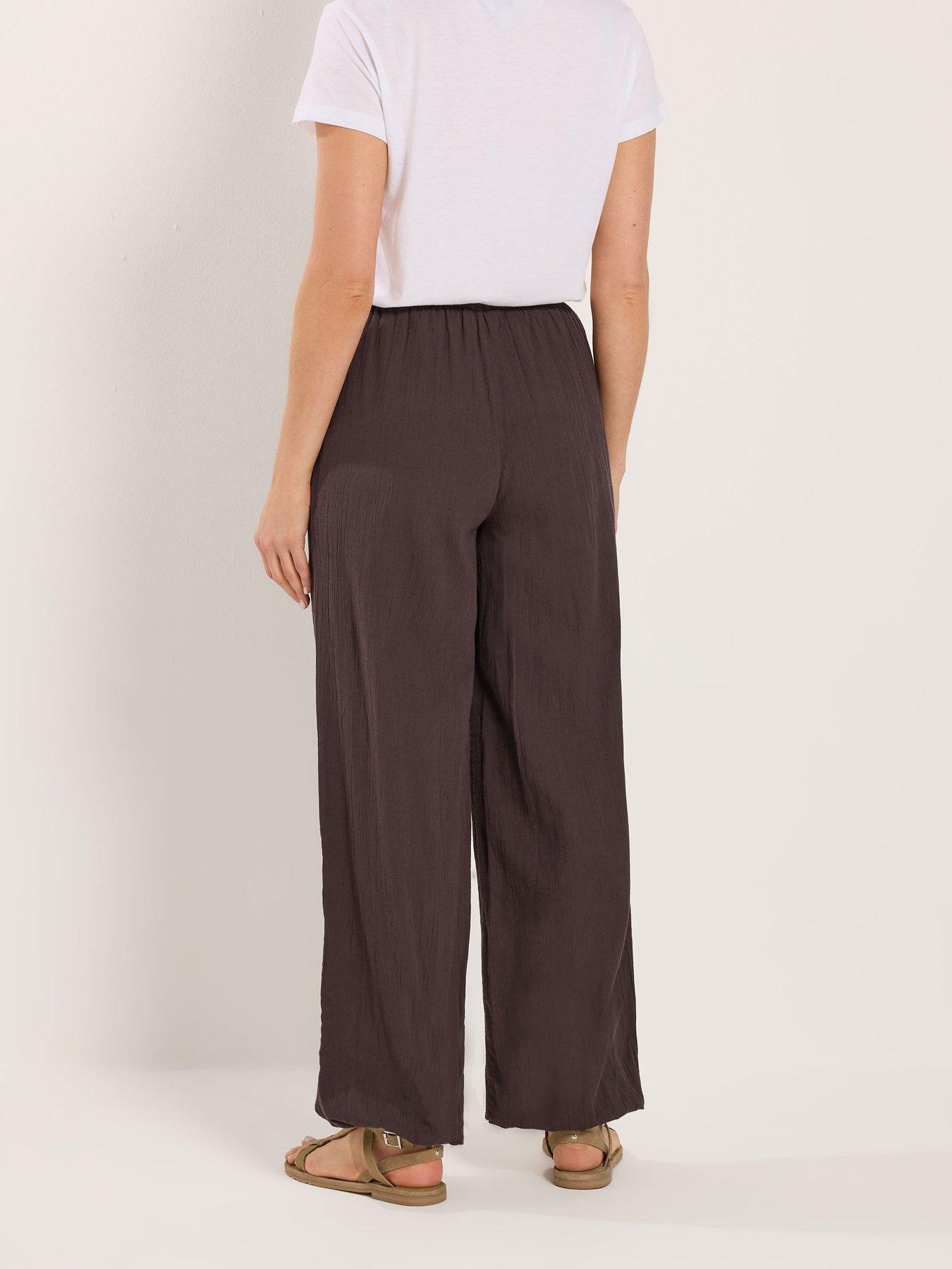 Image 2 of 5 of Long Tall Sally Gathered Hem Trouser 36" - Brown