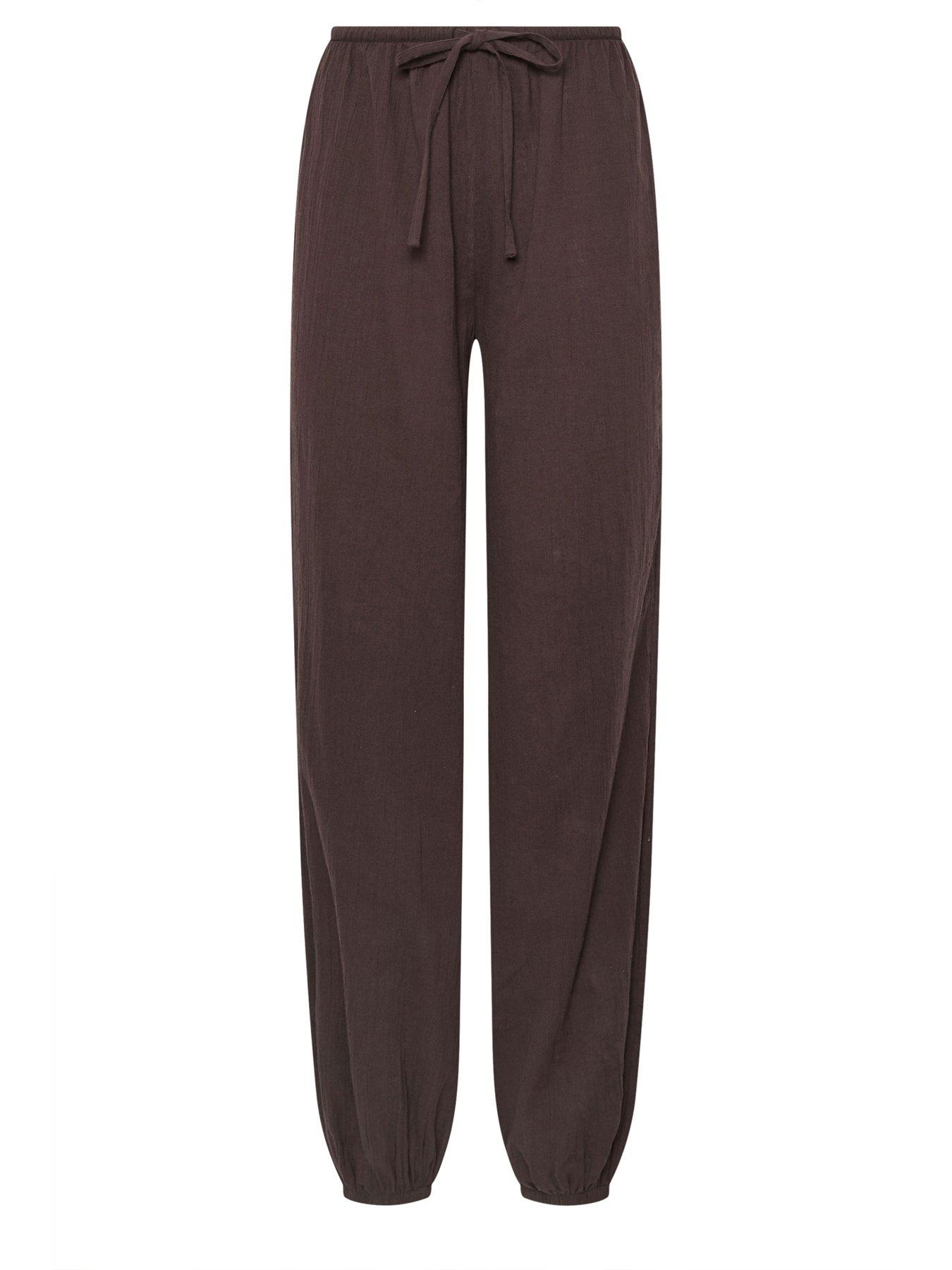 Image 5 of 5 of Long Tall Sally Gathered Hem Trouser 36" - Brown