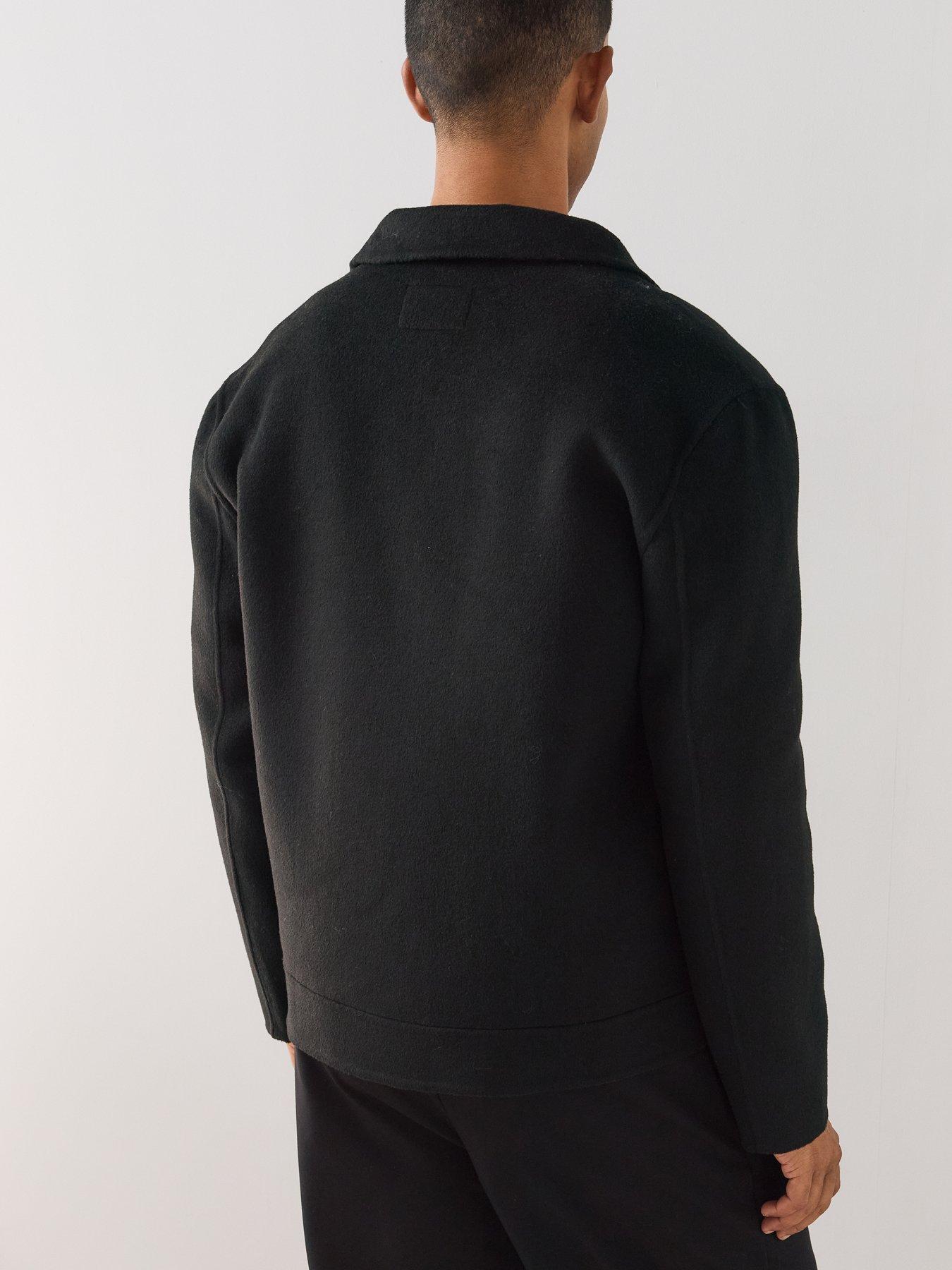 Image 2 of 6 of The Very Collection Mens Wool Blend Zip Through Smart Jacket - Black