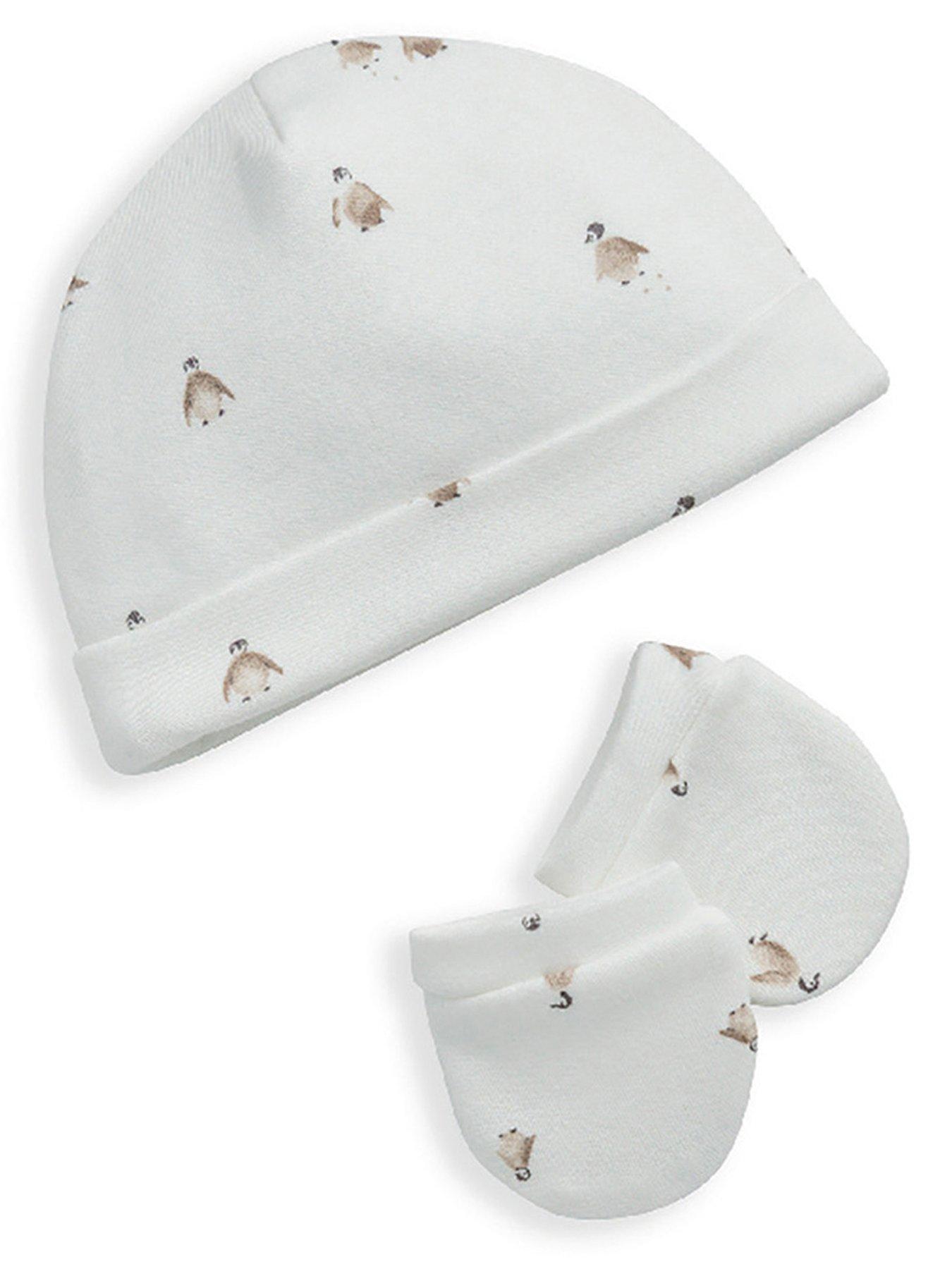 Image 2 of 2 of Mamas & Papas Premature Baby Unisex 2 Pack Penguin Hat &amp; Mitts