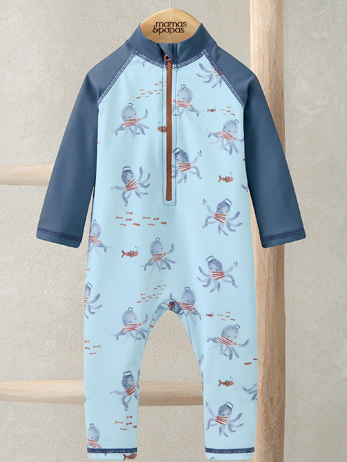 Image 1 of 2 of Mamas & Papas Baby Boys Squid Print Rashsuit - Blue