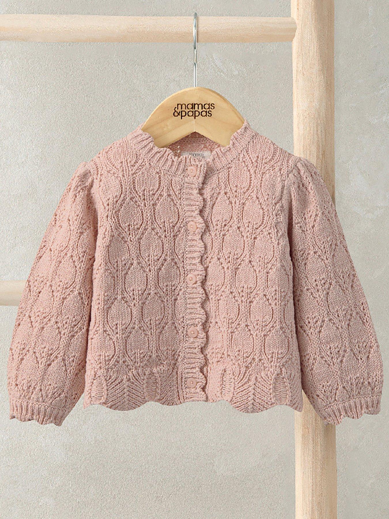 Image 1 of 2 of Mamas & Papas Baby Girls Fancy Delicate Knit Cardigan - Pink