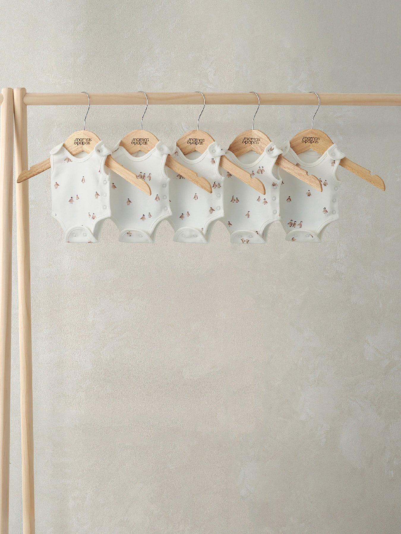Mamas & Papas Premature Baby Unisex 5 Pack Penguin Bodysuits - White