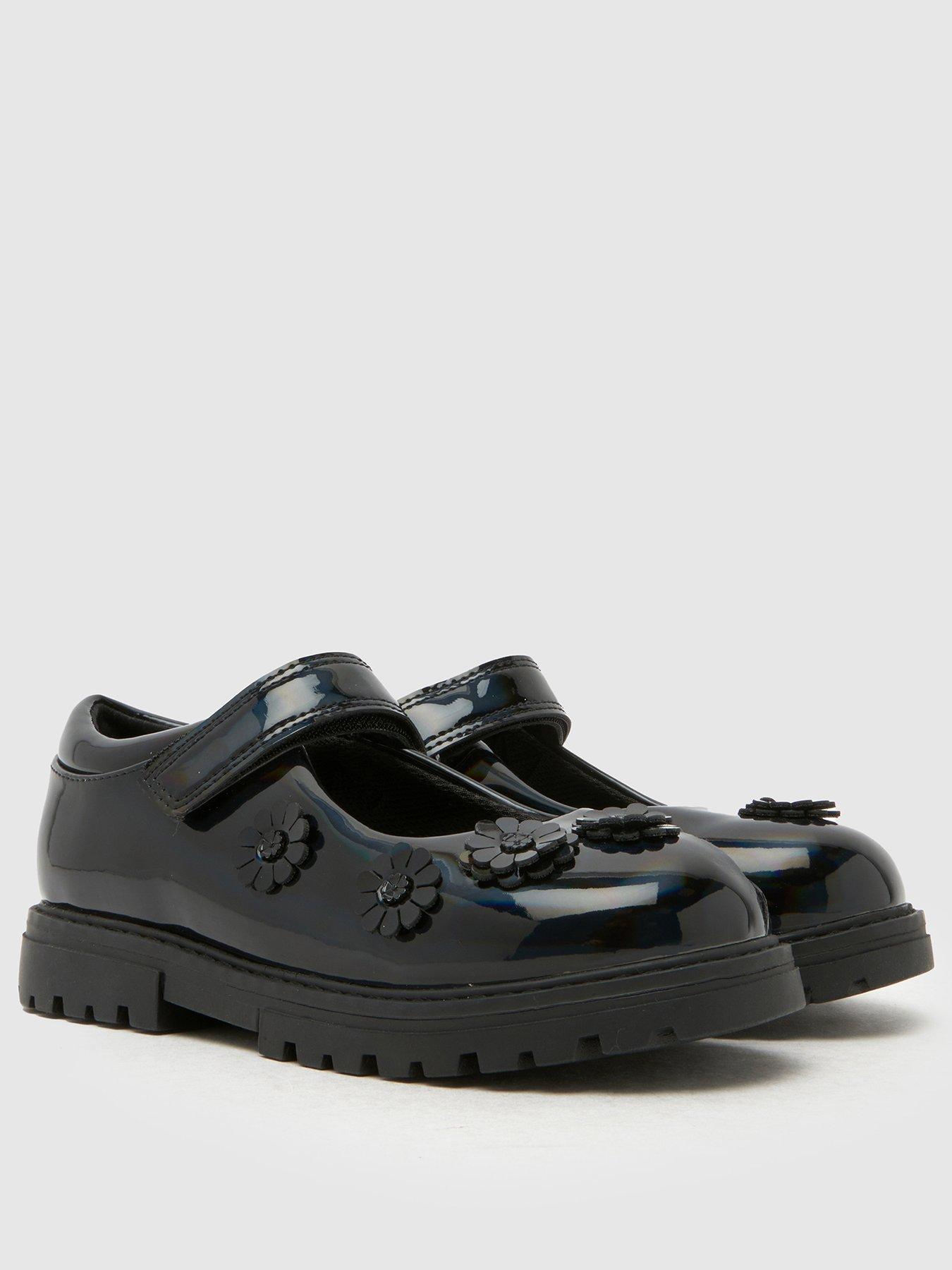 Image 2 of 4 of Schuh Junior Luscious Patent Flower Mary Jane Shoe - Black