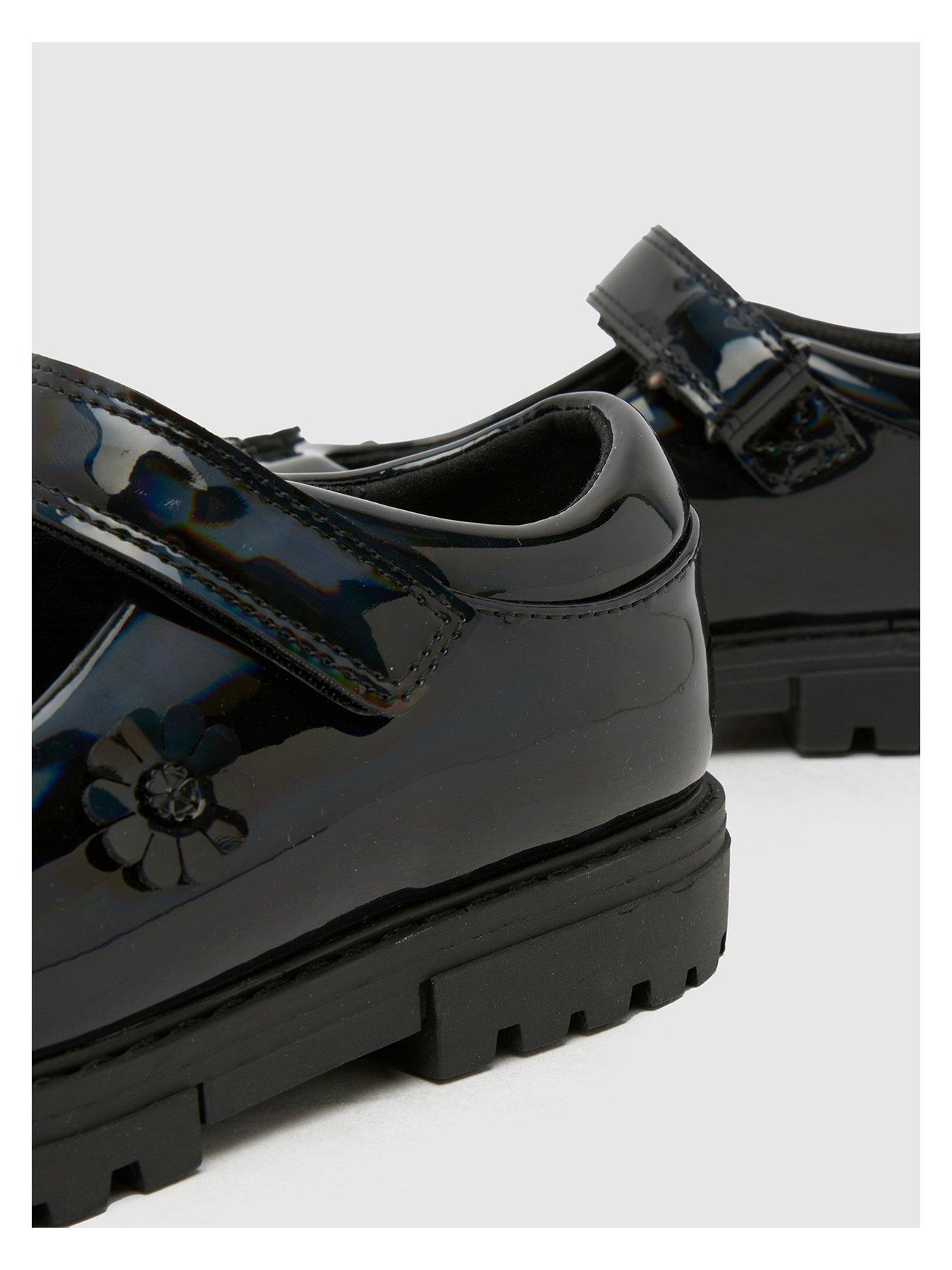 Image 4 of 4 of Schuh Junior Luscious Patent Flower Mary Jane Shoe - Black