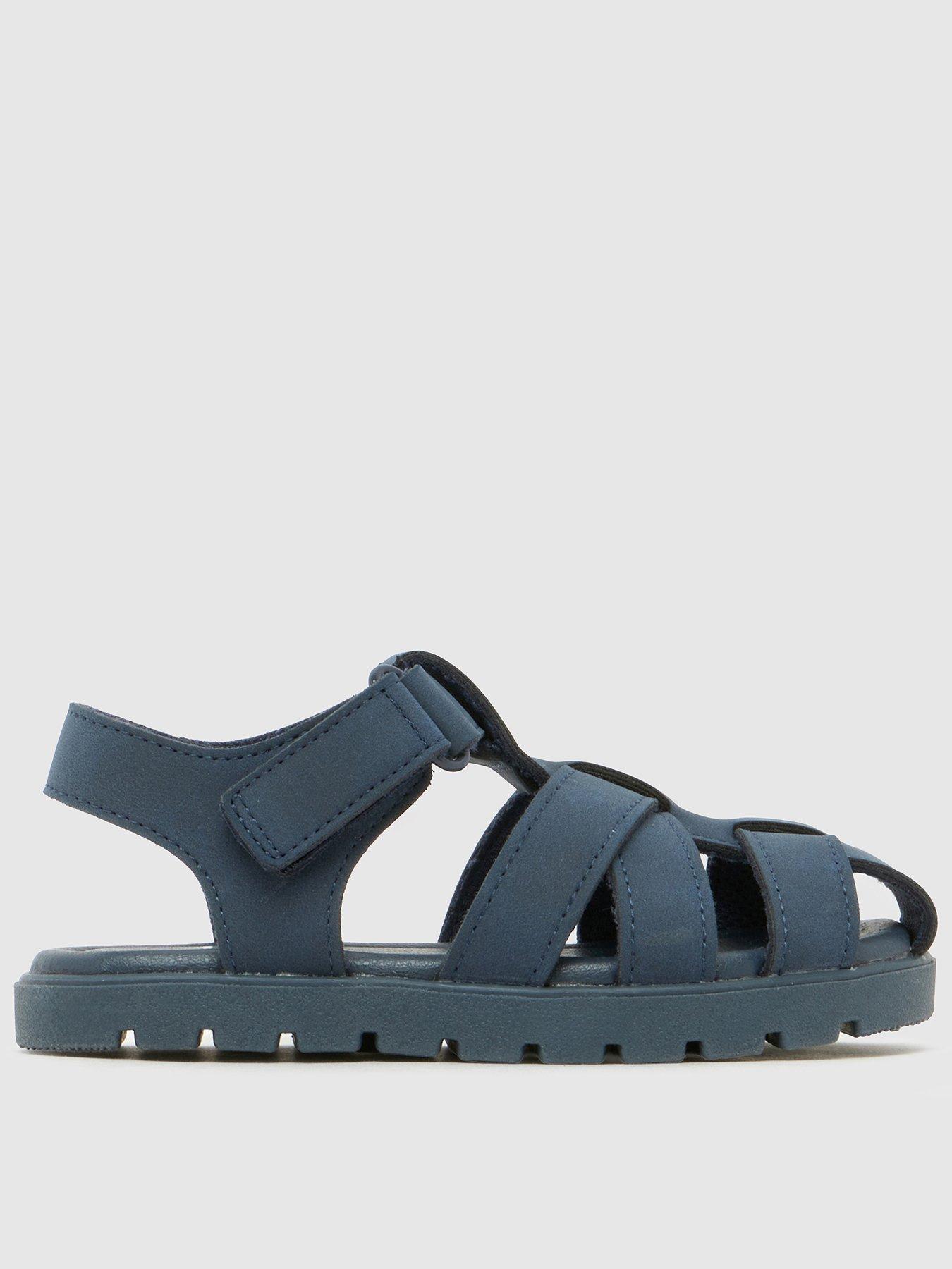 Schuh Junior Tobias Fisherman Sandal, Navy, Size 12 Younger