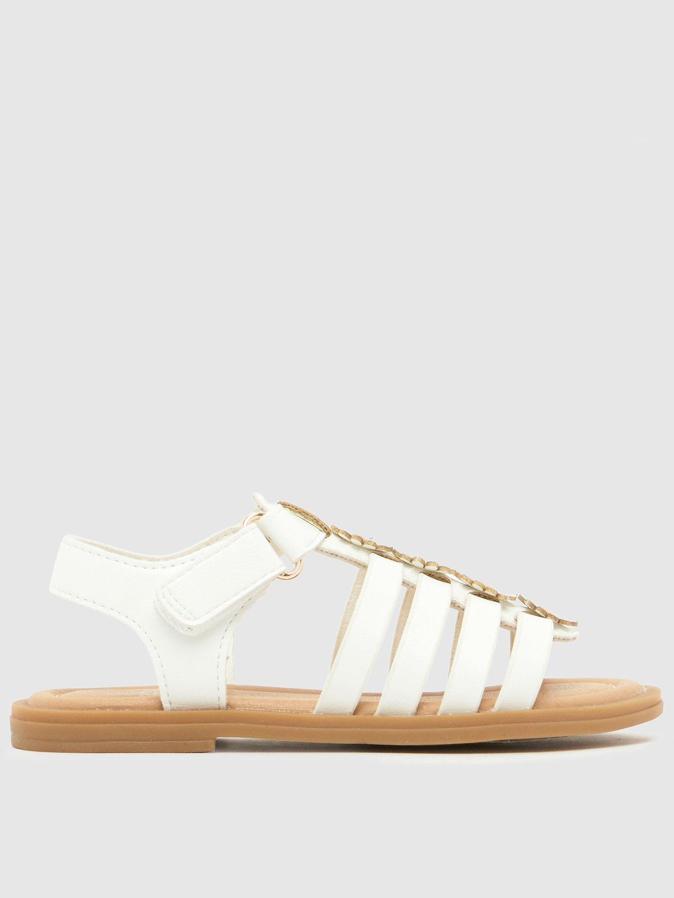 Schuh Toddler Thistle Gladiator Flower Sandal - White