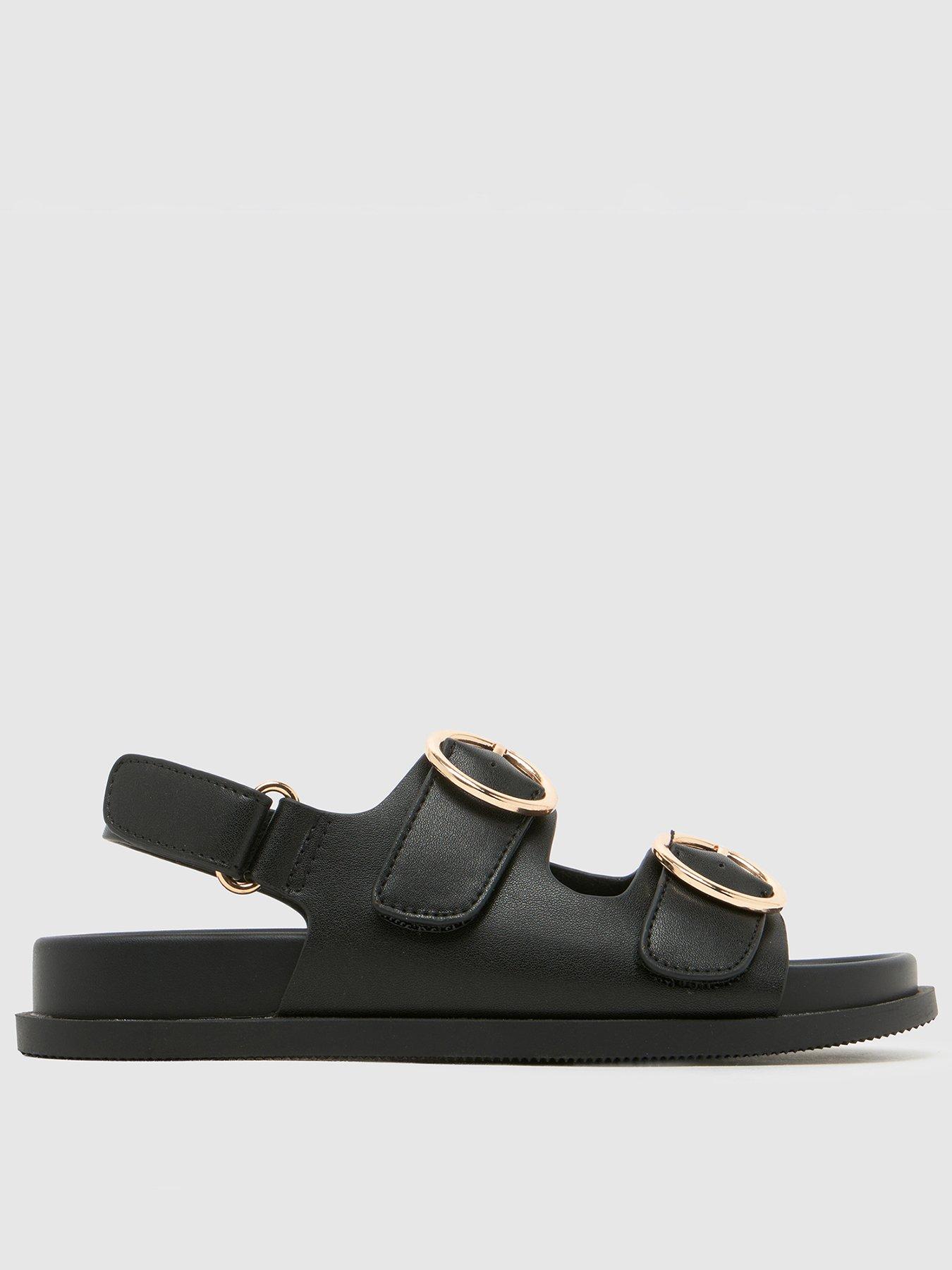 Image 1 of 4 of Schuh Junior Twist Velcro Footbed Sandal - Black