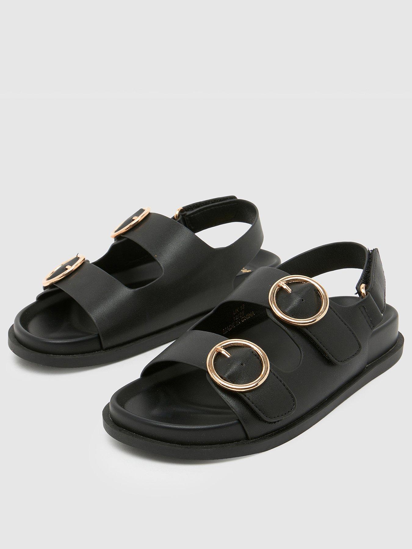 Image 3 of 4 of Schuh Junior Twist Velcro Footbed Sandal - Black