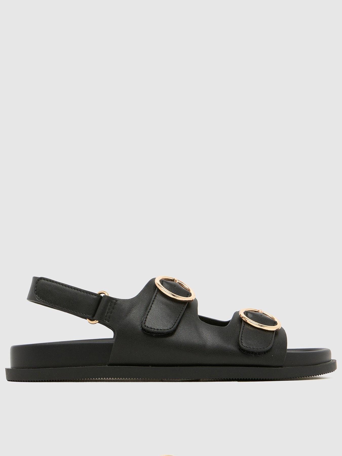 Image 1 of 4 of Schuh Youth Velcro Footbed Sandal - Black