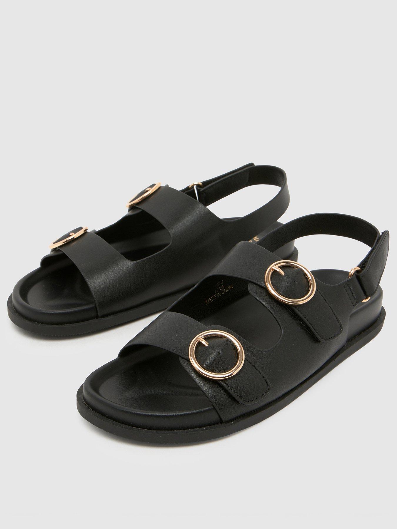 Image 3 of 4 of Schuh Youth Velcro Footbed Sandal - Black