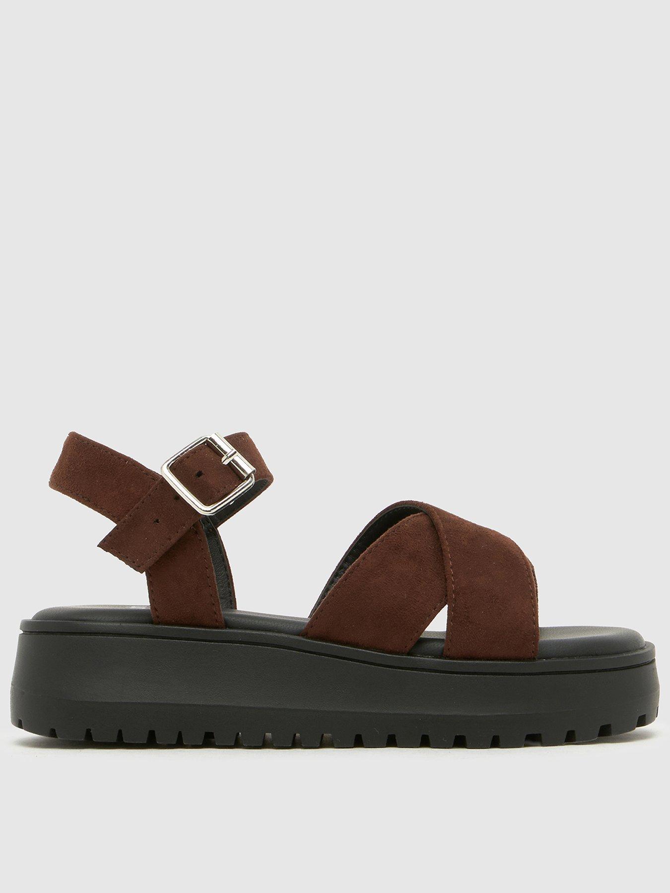Schuh Junior Thankful Cross Strap Sandal - Brown