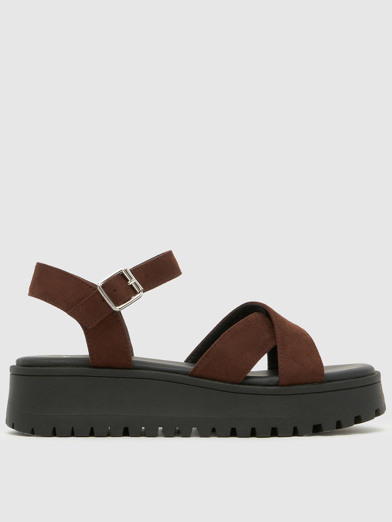 Schuh Youth Thankful Cross Strap Sandal - Brown