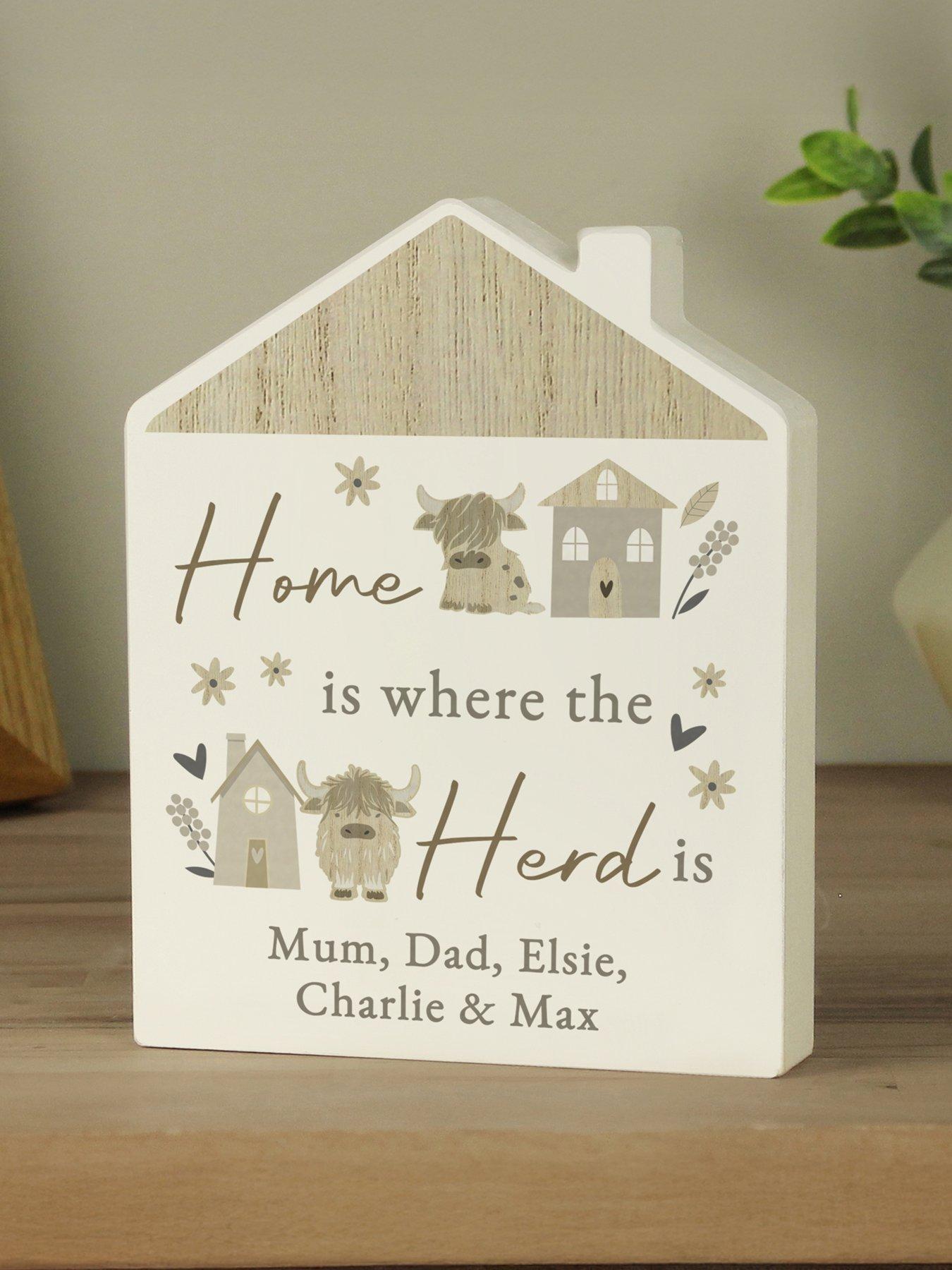 The Personalised Memento Company Personalised Highland Cow House Ornament