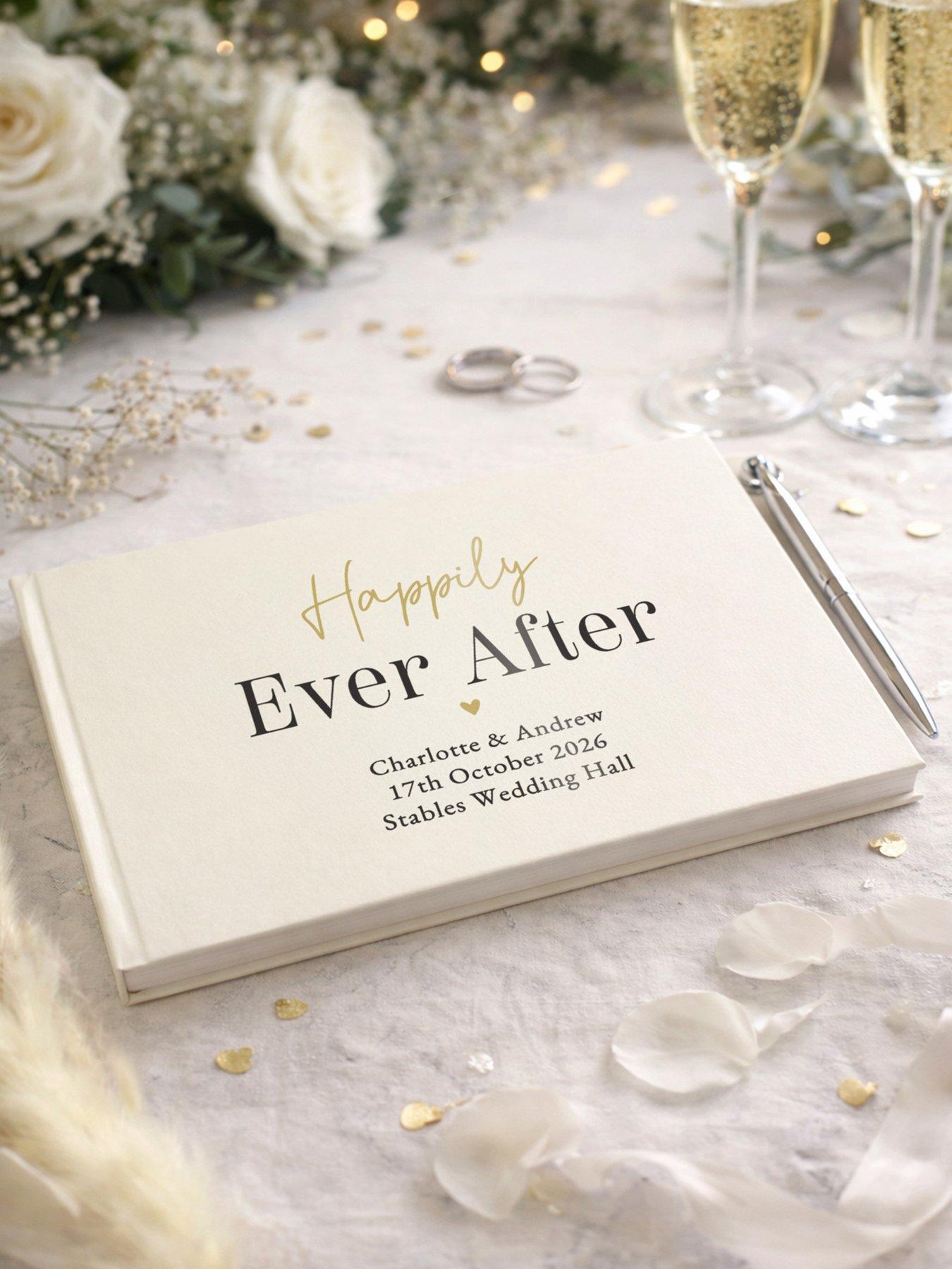 The Personalised Memento Company Personalised Wedding Guest Book & Pen