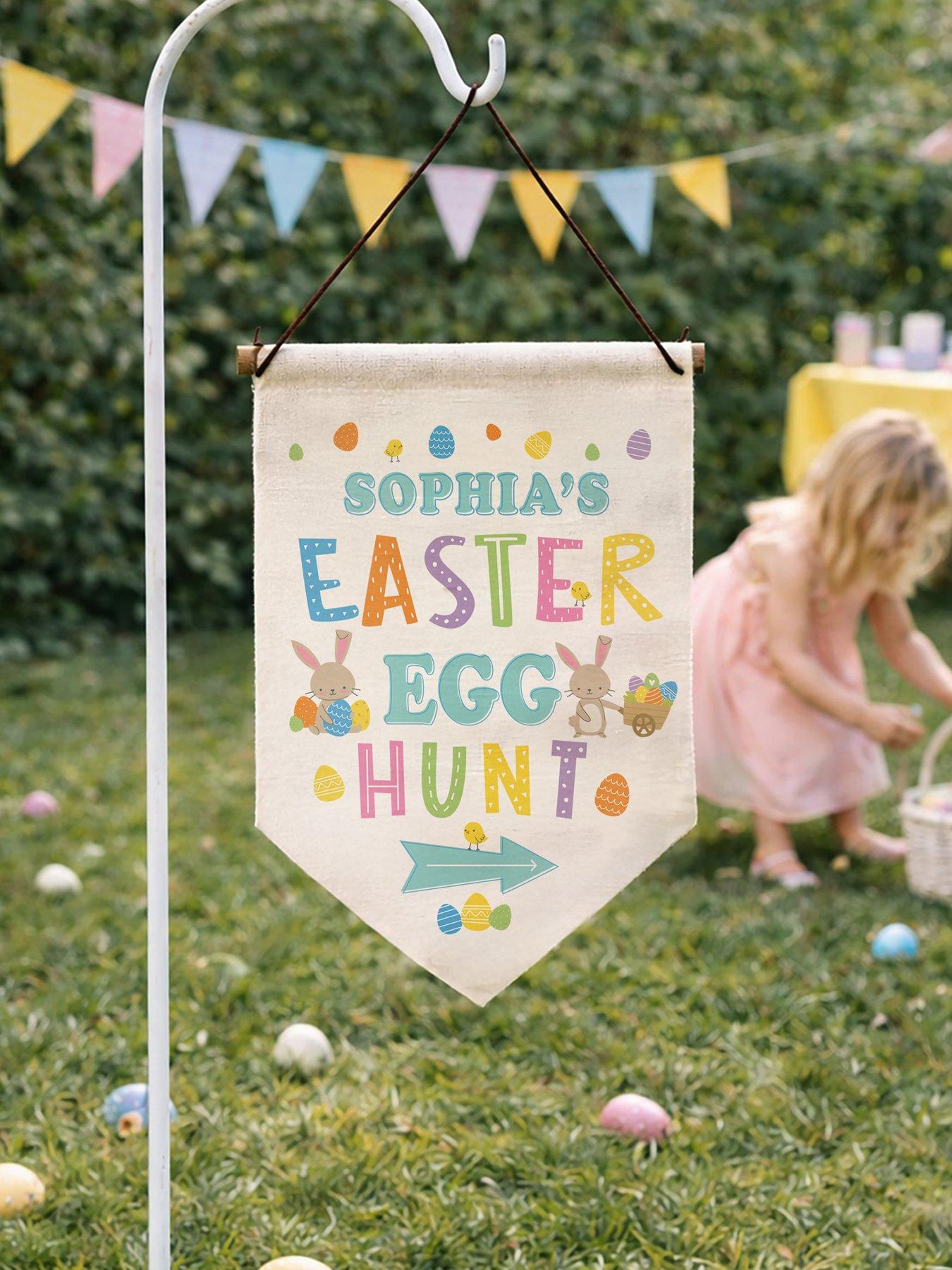 Image 1 of 3 of The Personalised Memento Company Personalised Easter Egg Hunt Sign