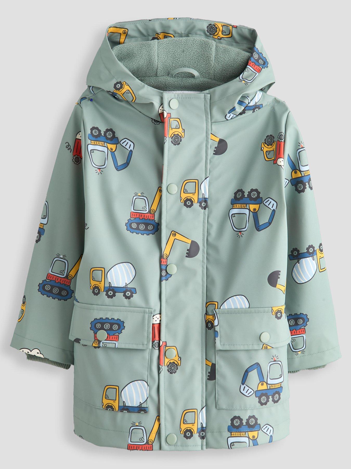 The Very Collection Boys Fleece Lined Printed Rainmac - Multi
