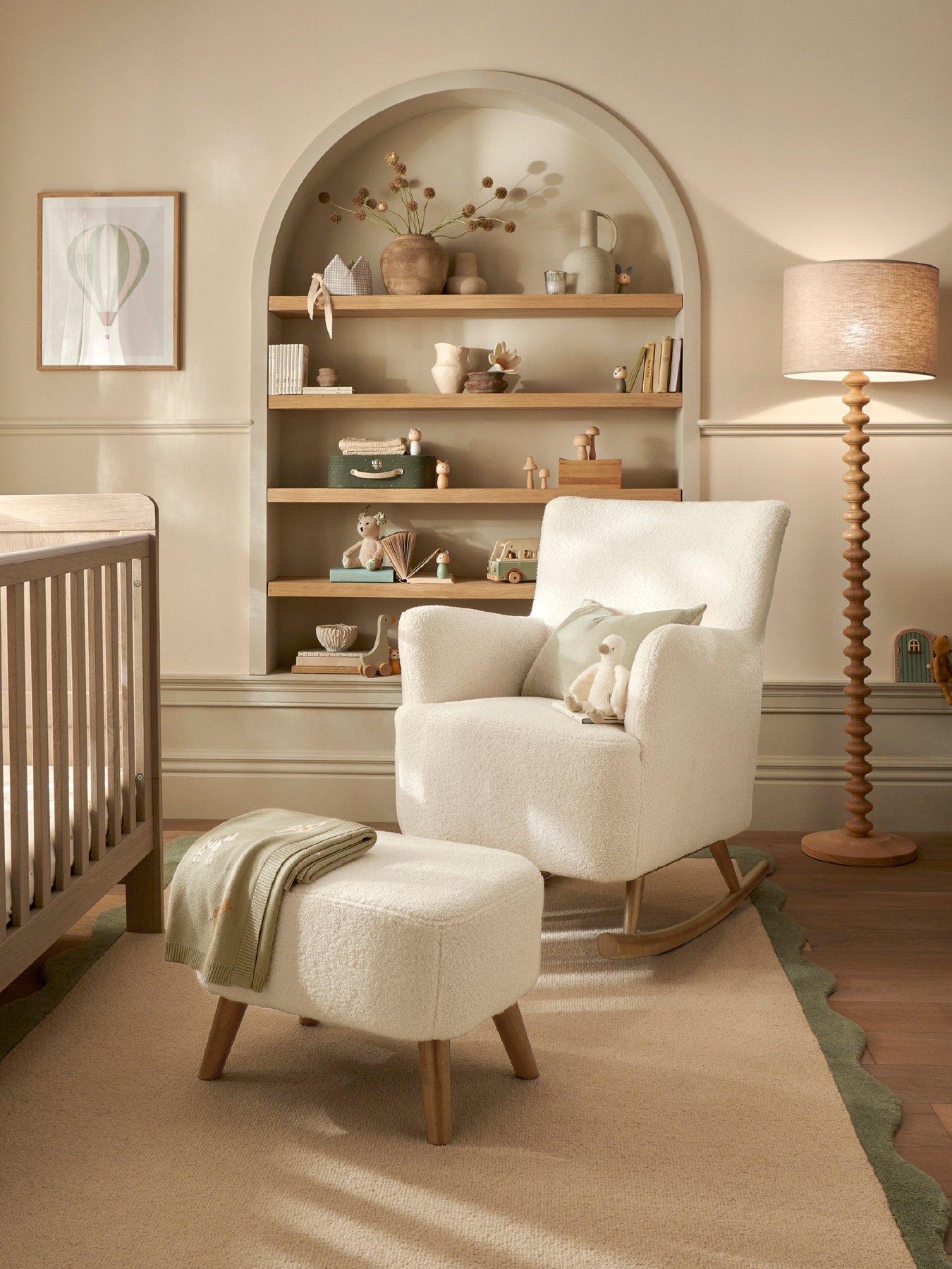 Mamas & Papas Elwood Nursing Chair & Stool - Off White