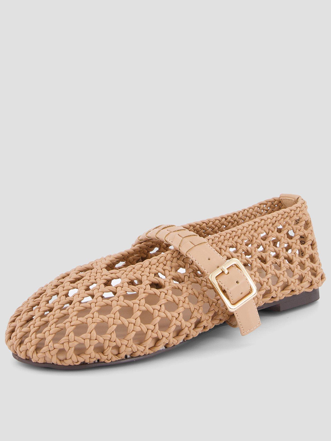 The Very Collection Extra Wide Fit Woven Ballerina Flats - Nude