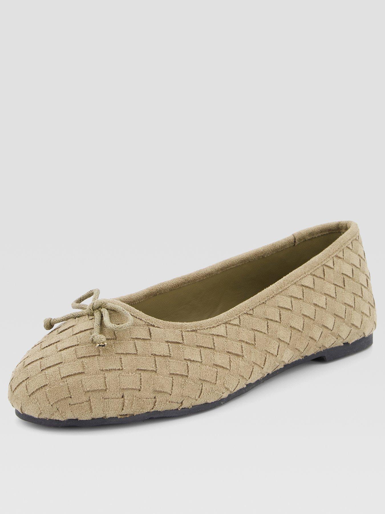 The Very Collection Extra Wide Fit Woven Ballerina Flats - Olive