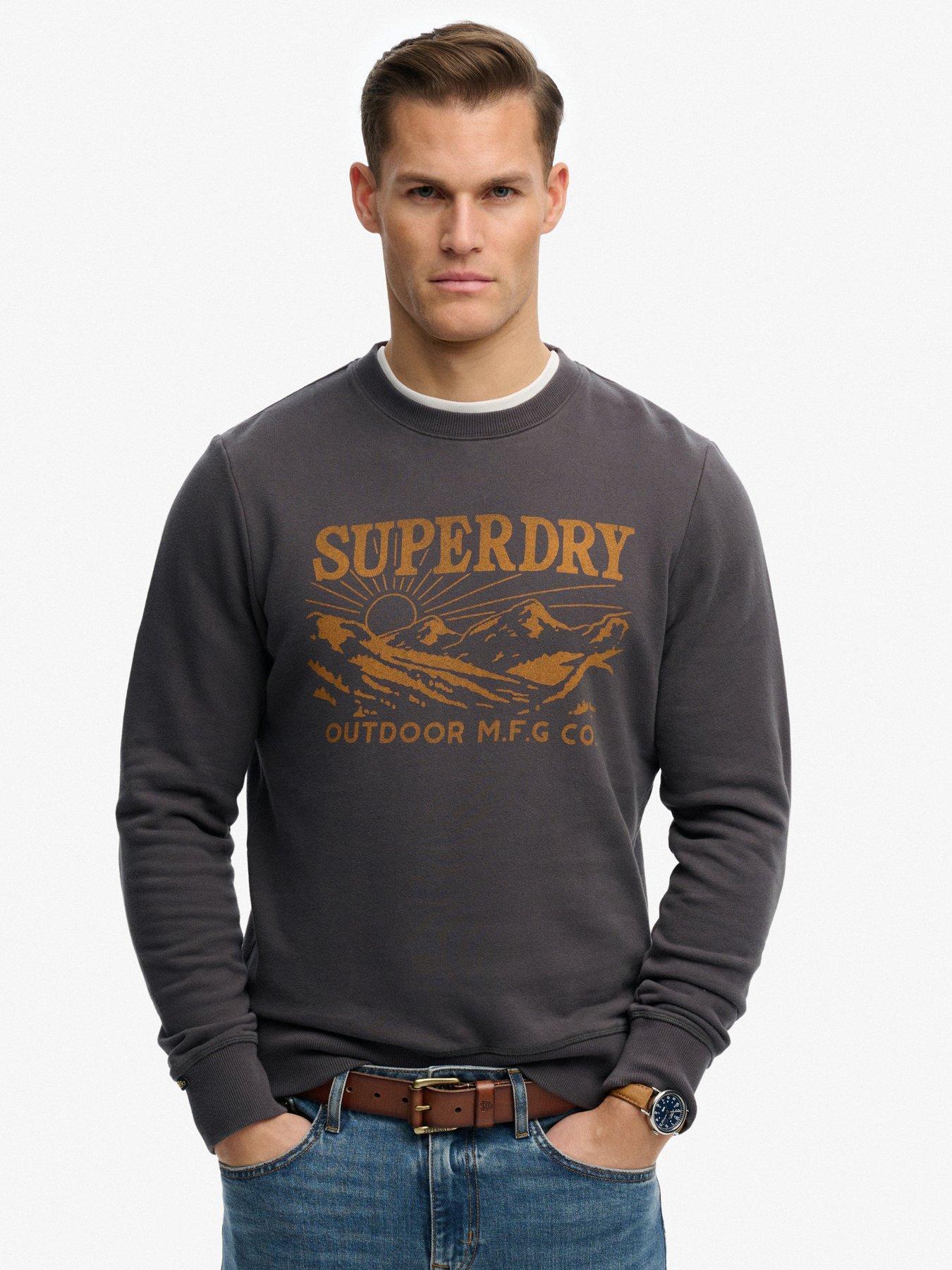 Image 1 of 6 of Superdry Superdry Retro Outdoor Relaxed Sweatshirt - Black