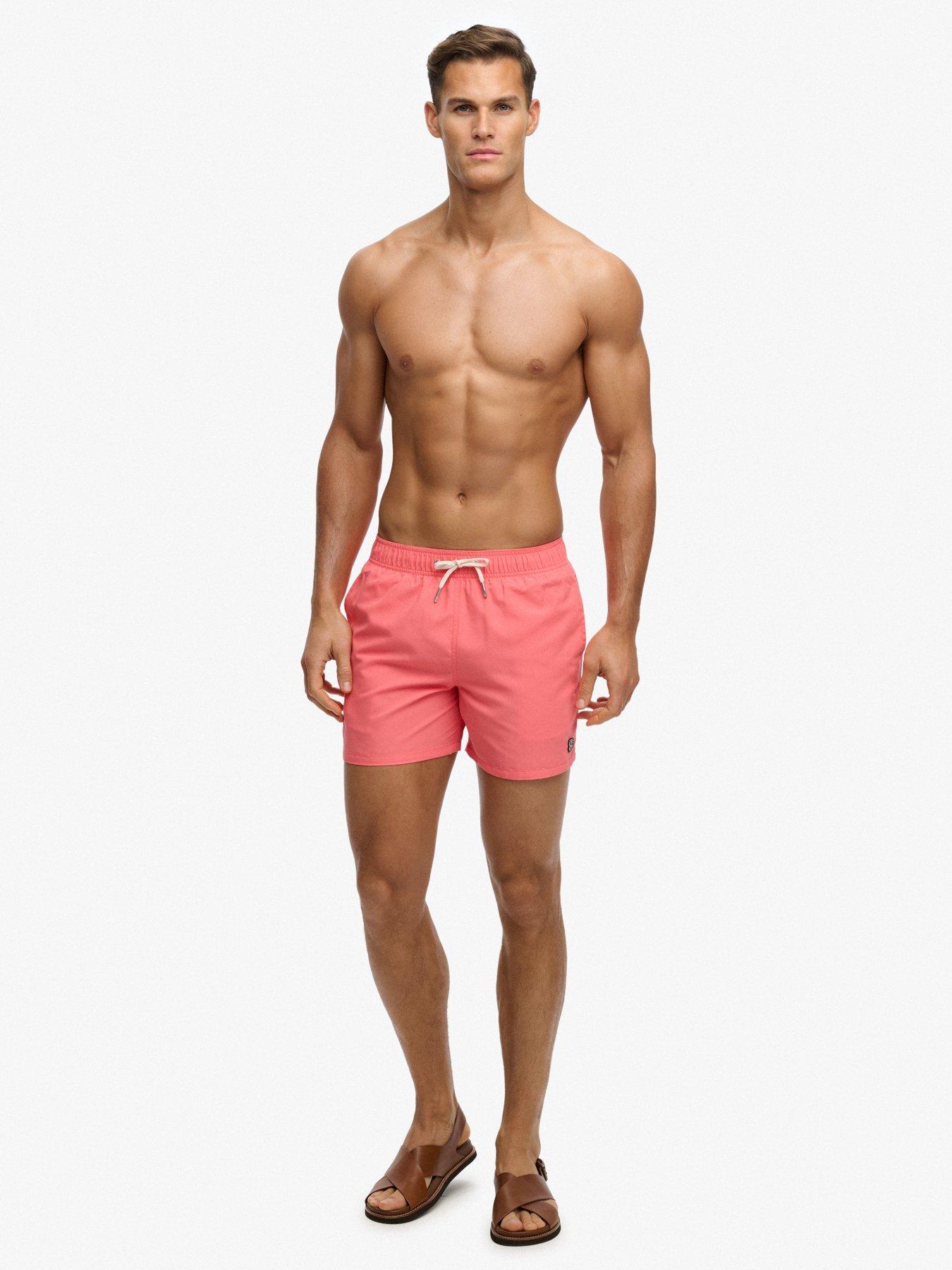 Image 4 of 7 of Superdry Embroidered Logo 15- Inch Swim Shorts - Red