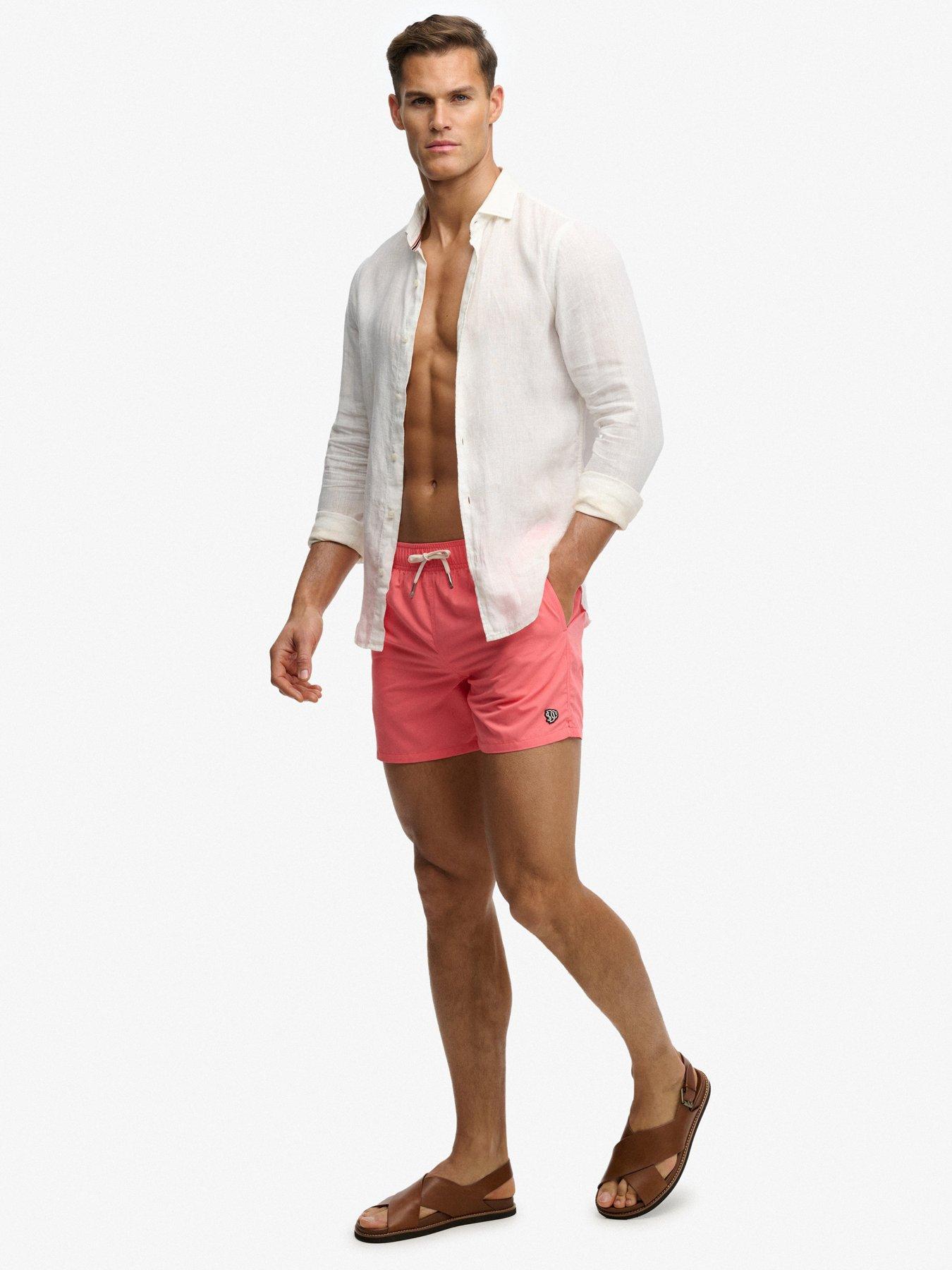 Image 6 of 7 of Superdry Embroidered Logo 15- Inch Swim Shorts - Red